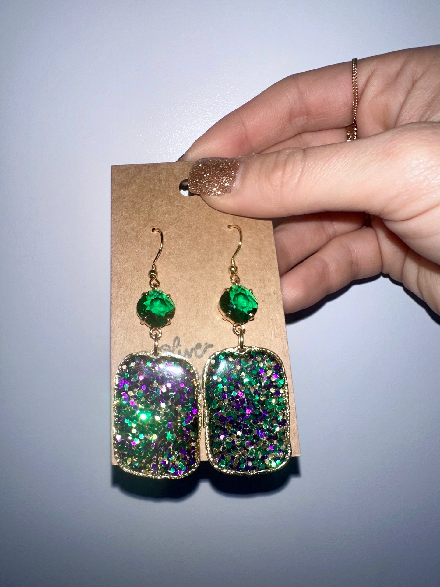 Smaller Glitter resin hoops