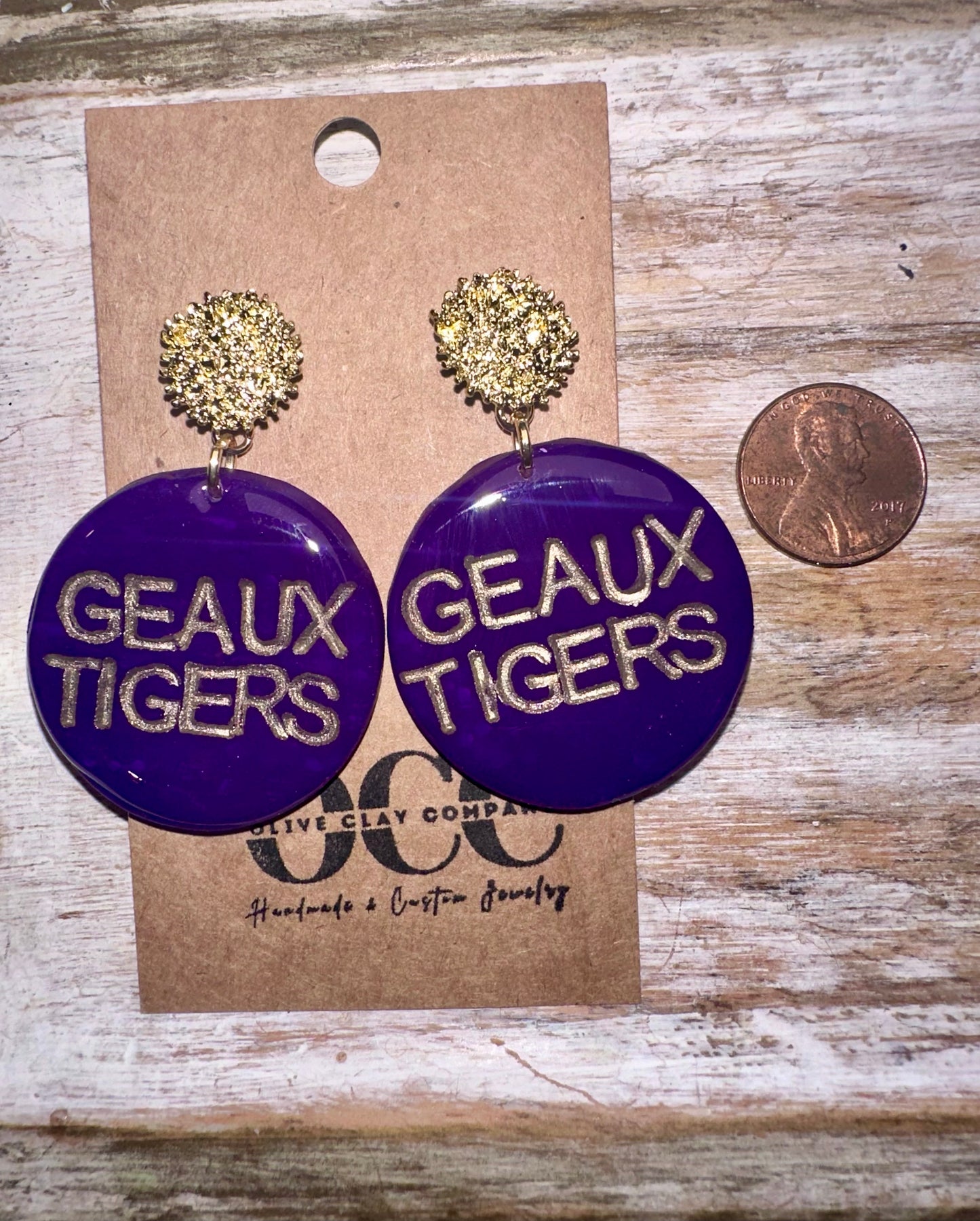 LSU Clay Earrings