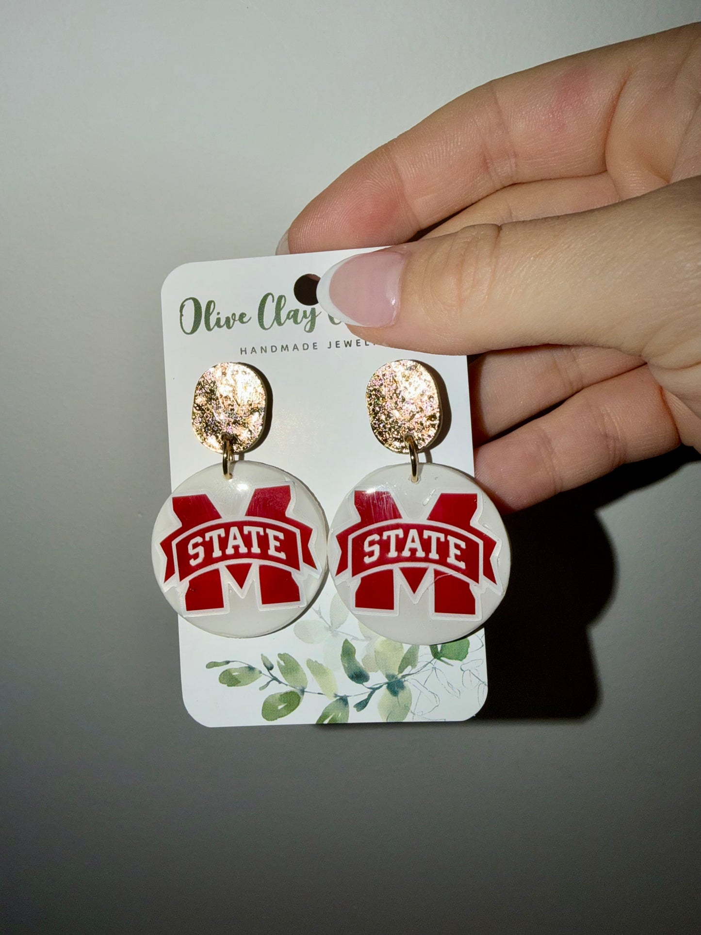 State MSU clay Earrings