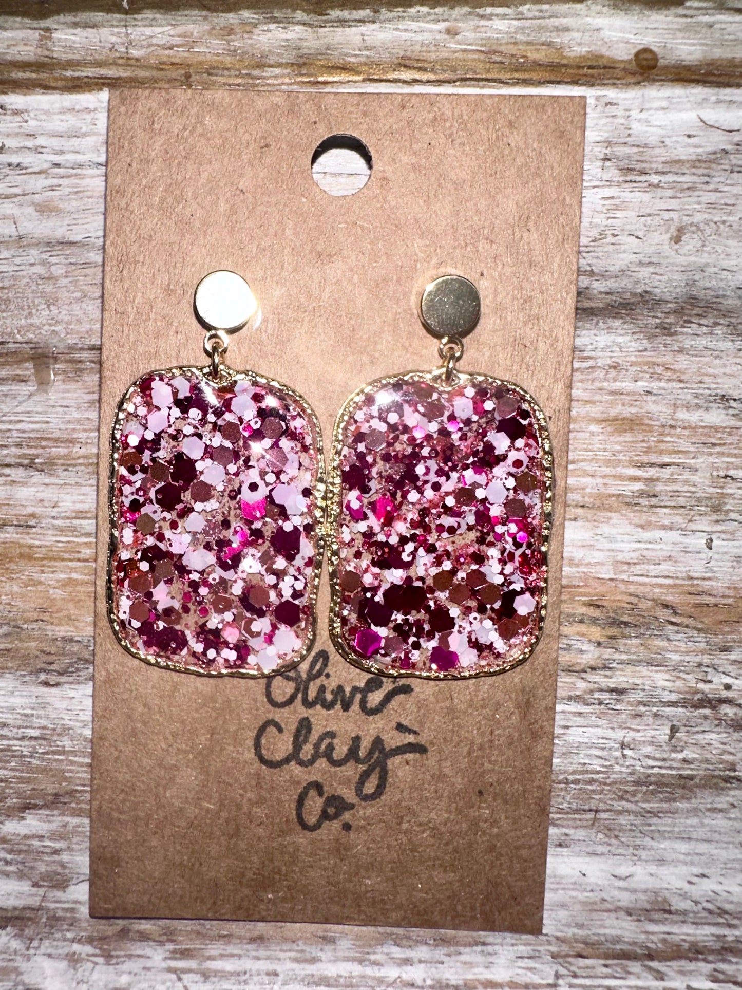 Valentine glitter earrings