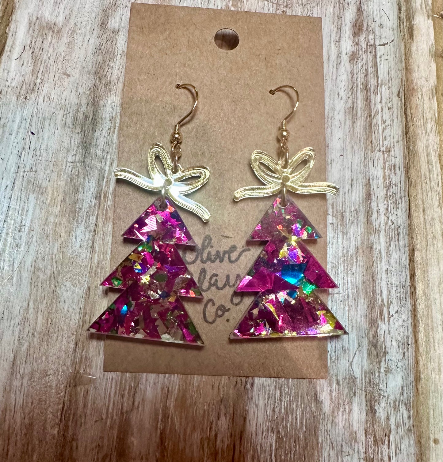 Pink glitter trees