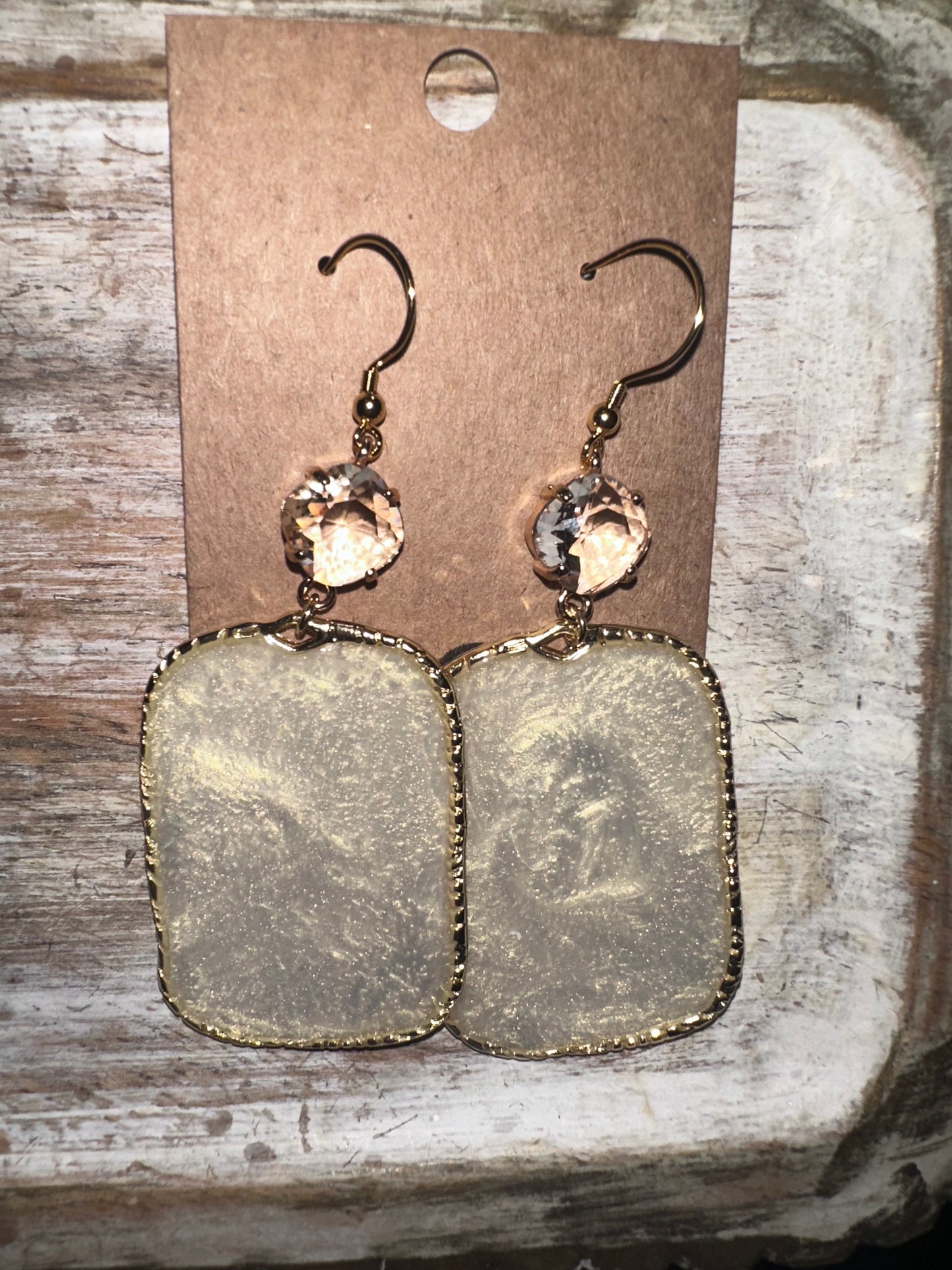 Pearl Glitter resin hoops