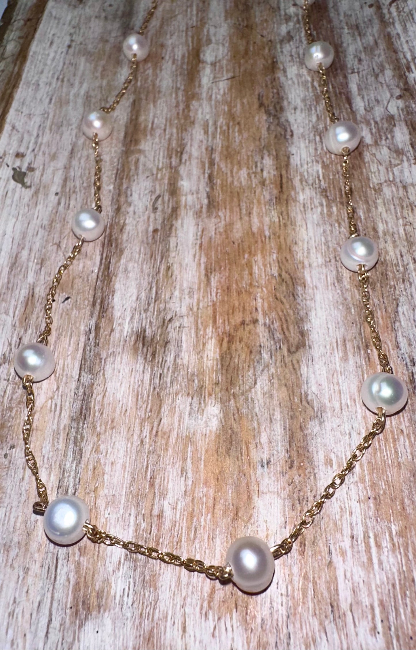 14k GF Twisted Pearl Necklace