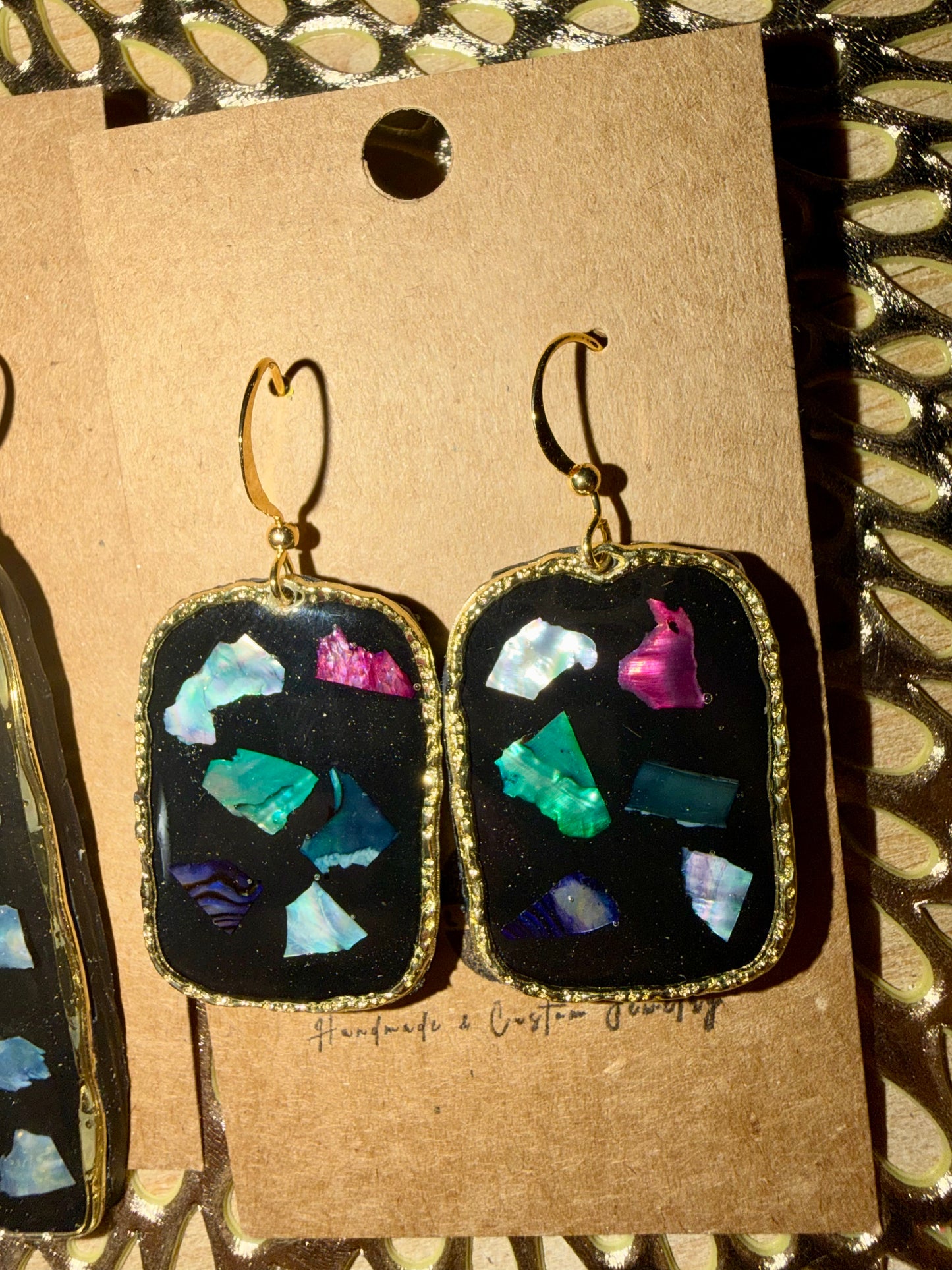 Shell clay earrings - small/medium hoop