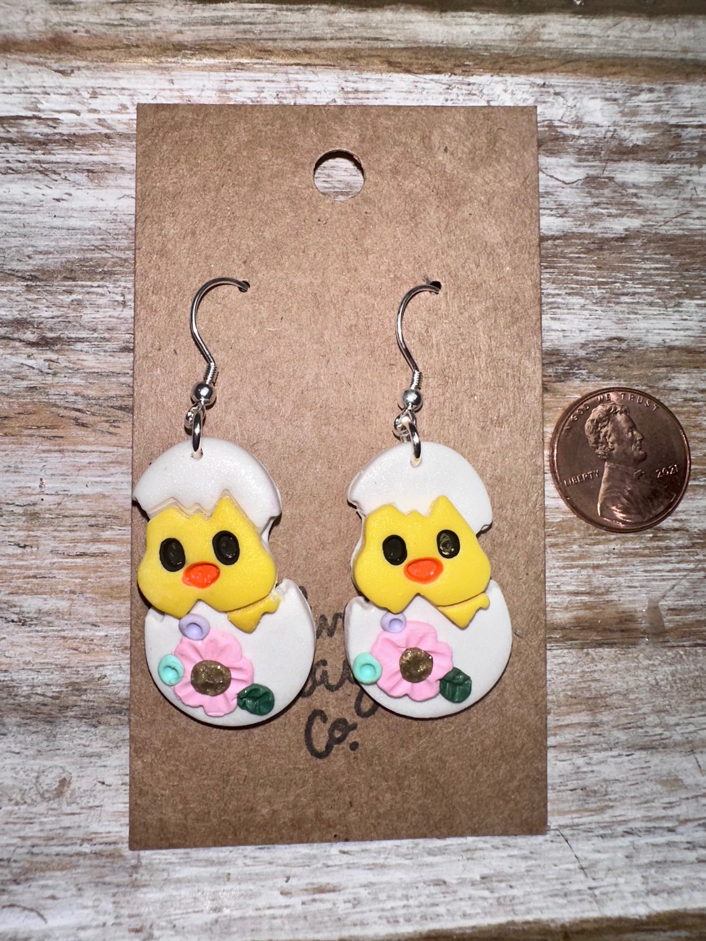 Egg floral earrings