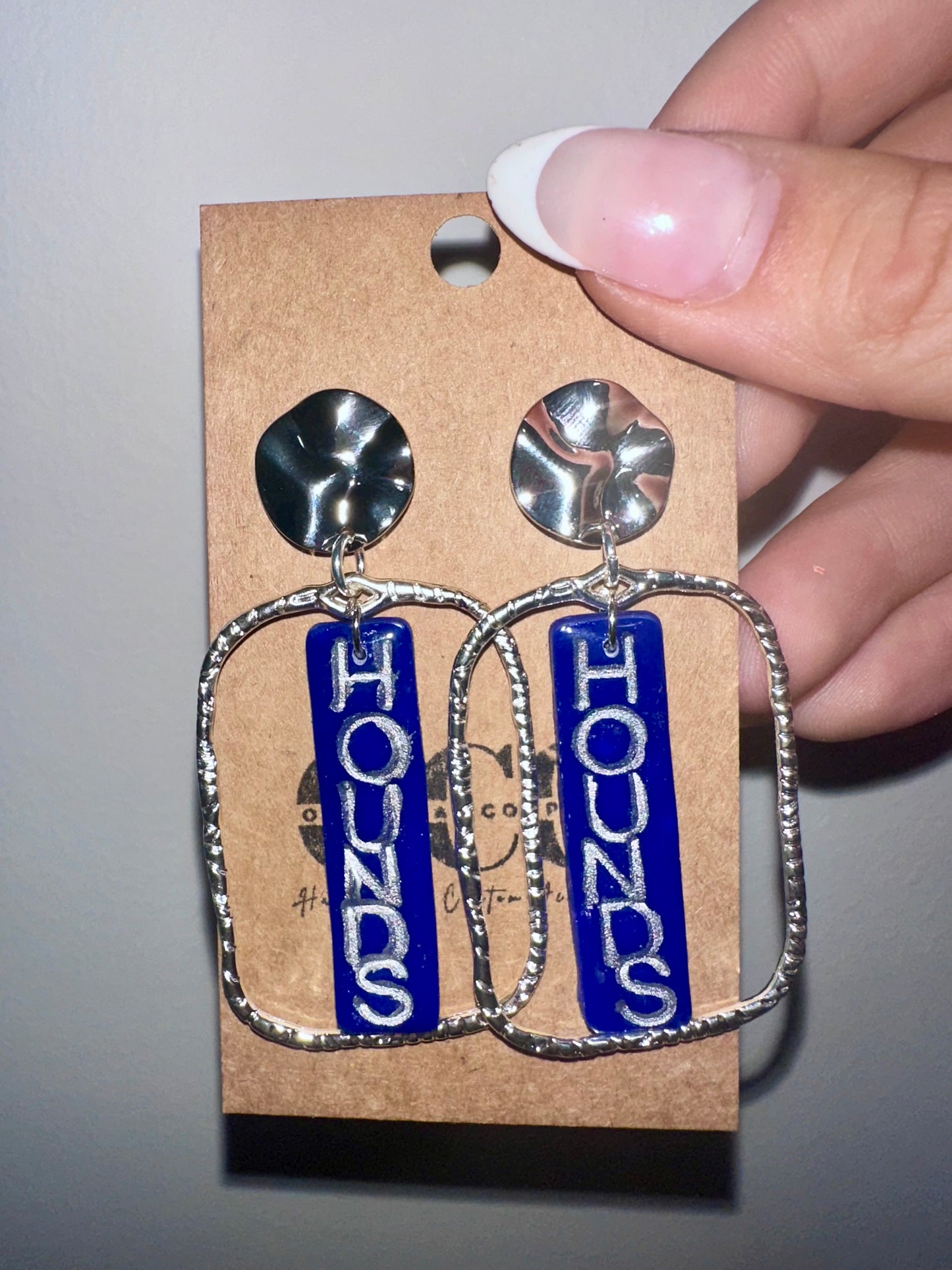 Hounds silver earrings