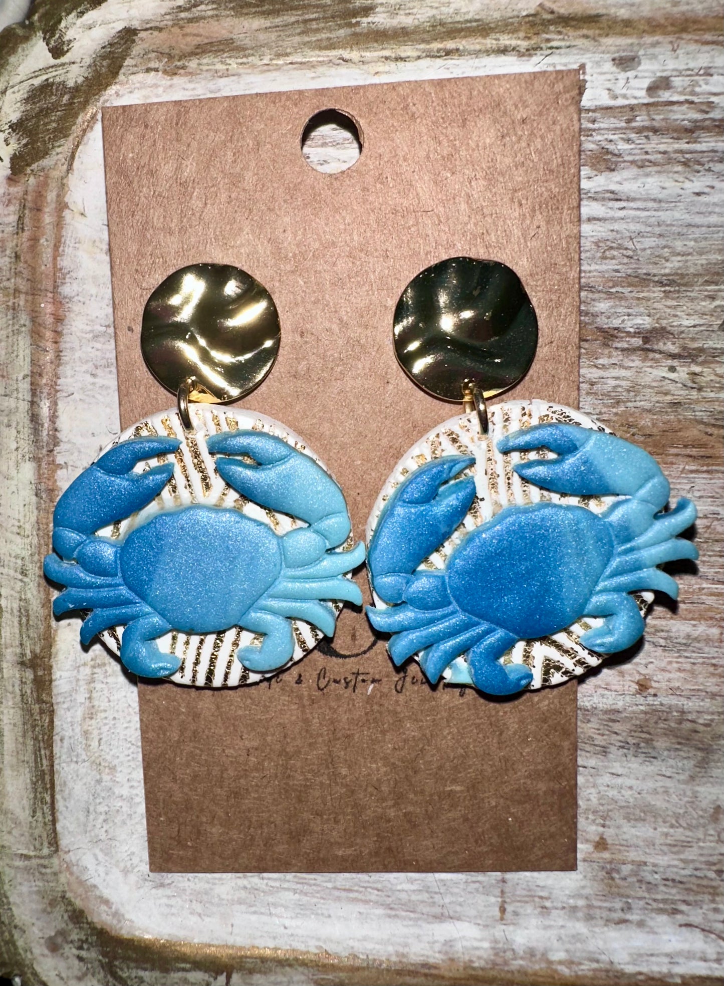 Crab clay earrings