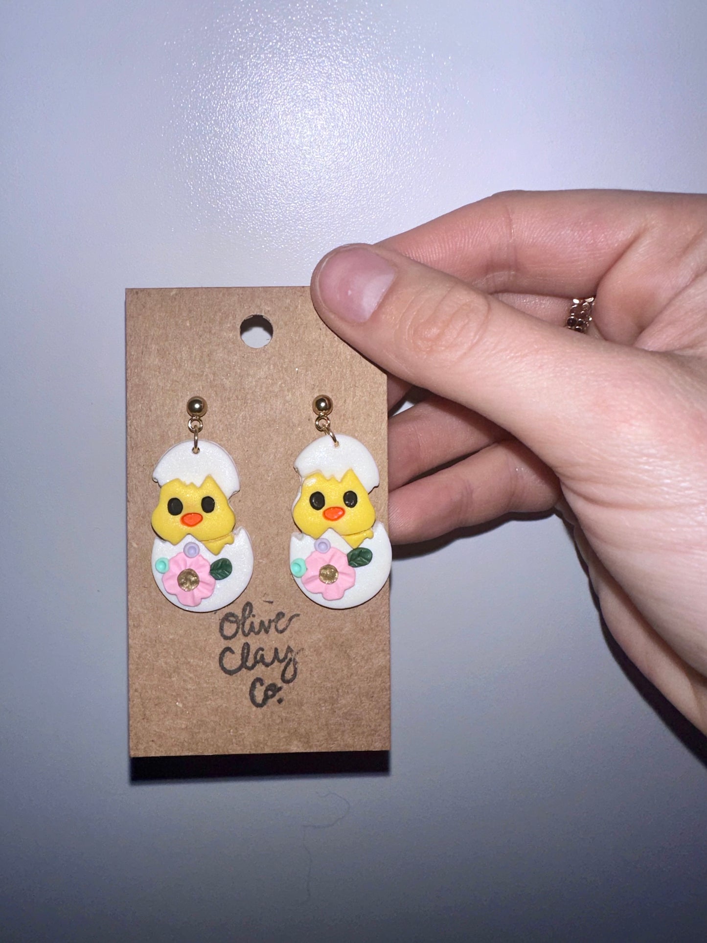 Egg floral earrings