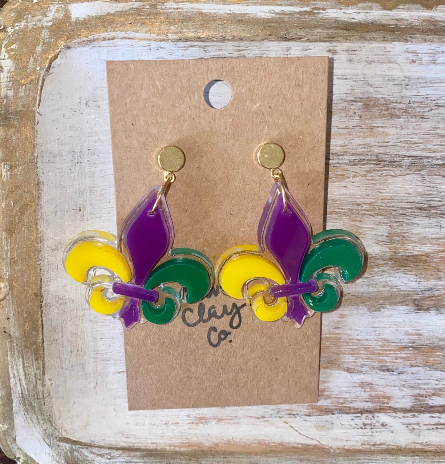 Mardi Gras earrings