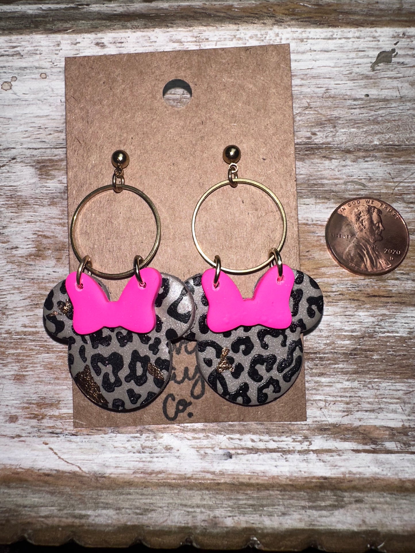 Cheetah Minnie earrings