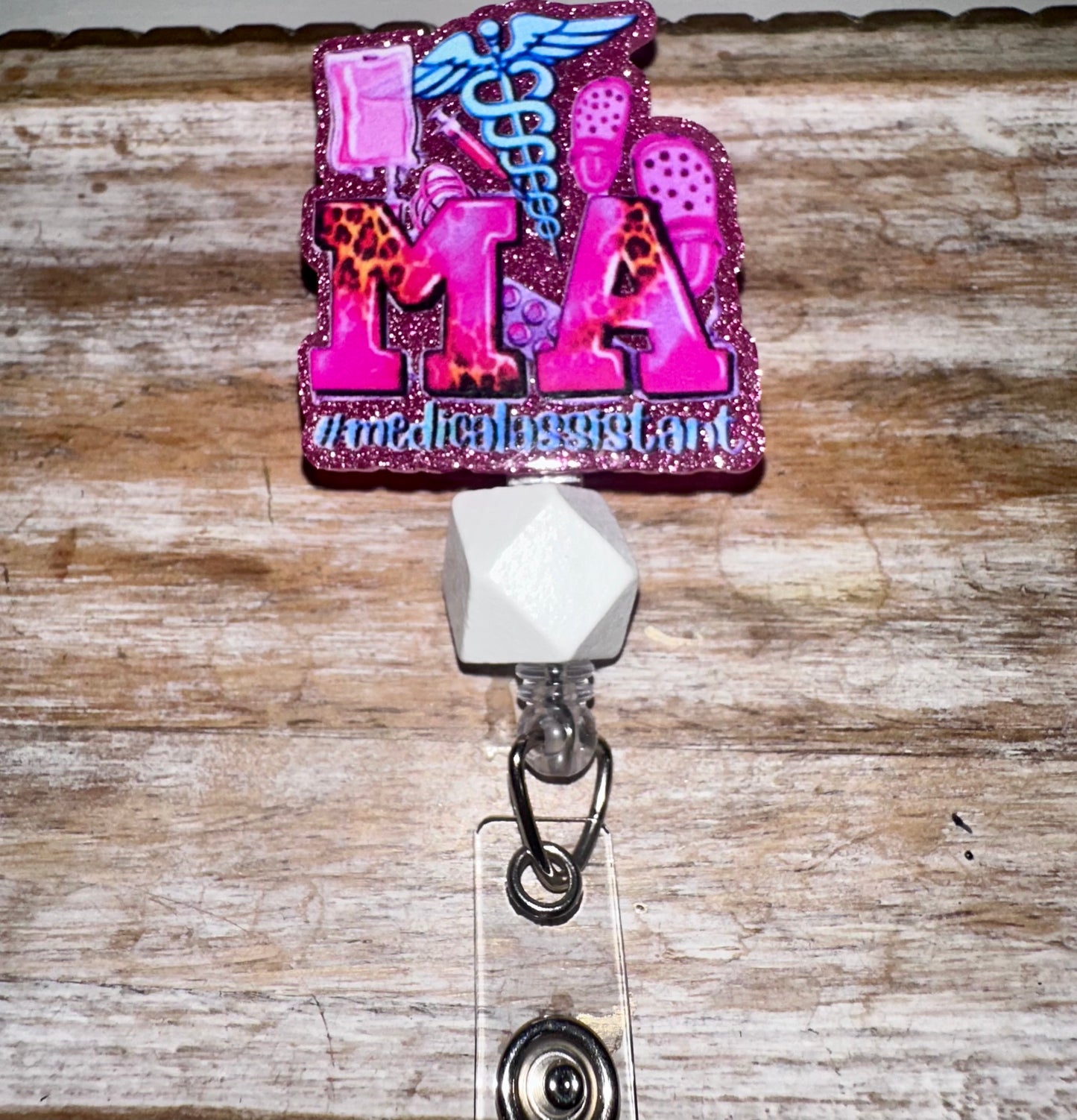 MA badge reel - alligator clip