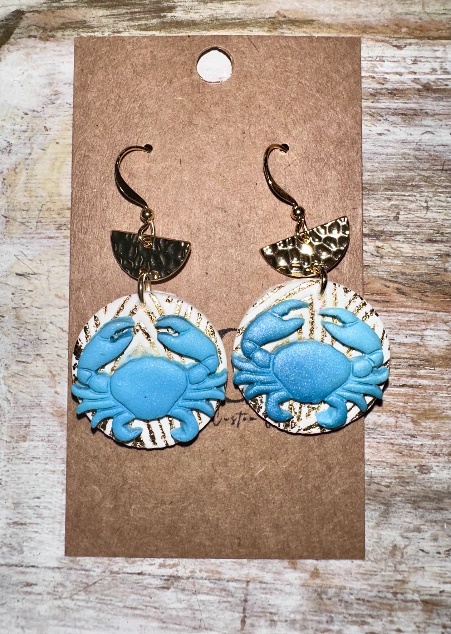 Crab clay earrings