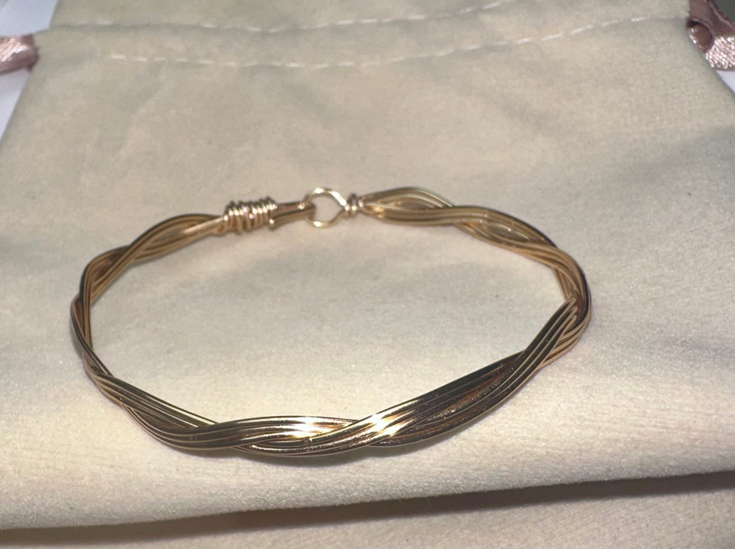 Twisted Wire Pearl wrapped bracelet