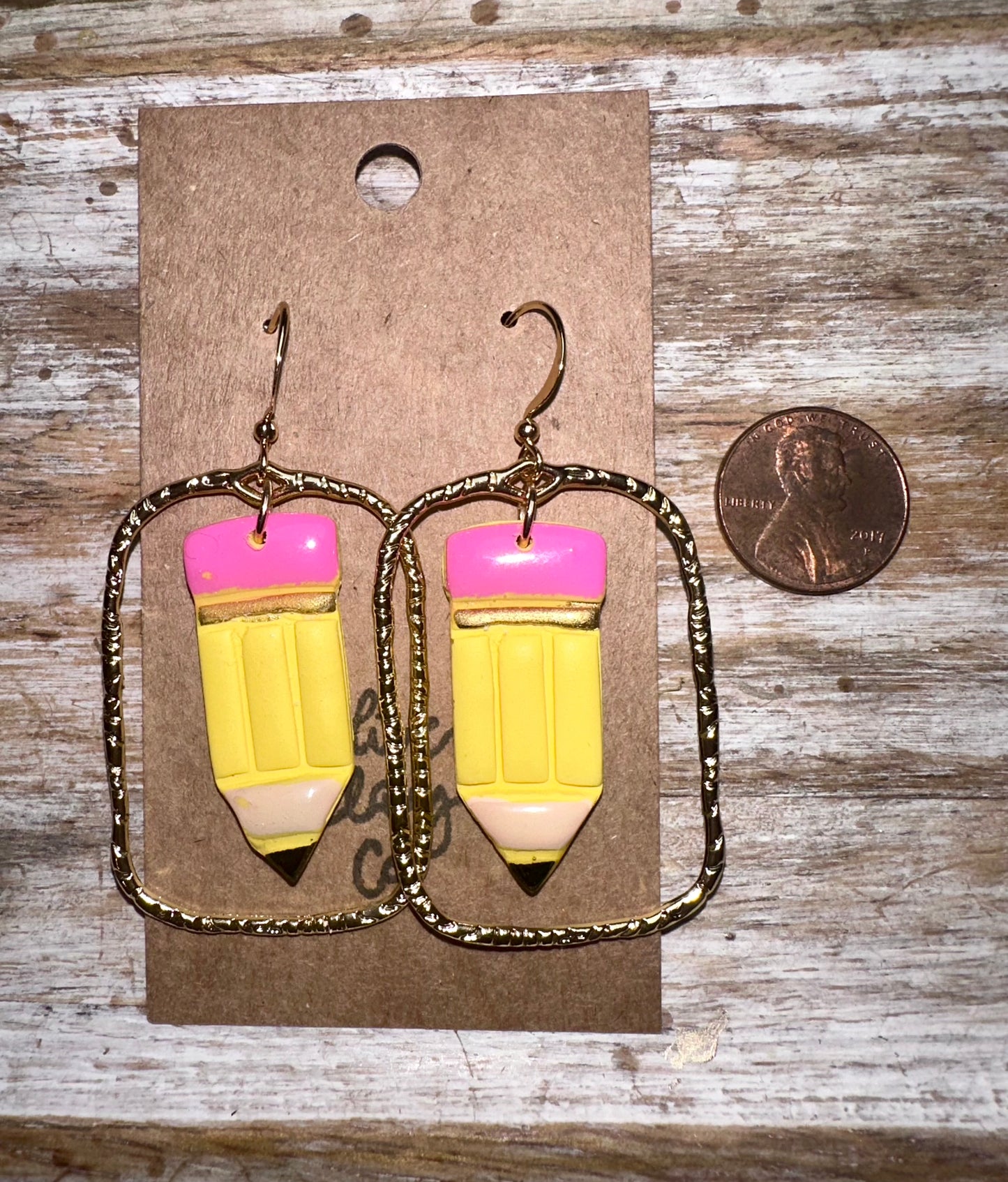 Rectangle pencil earrings