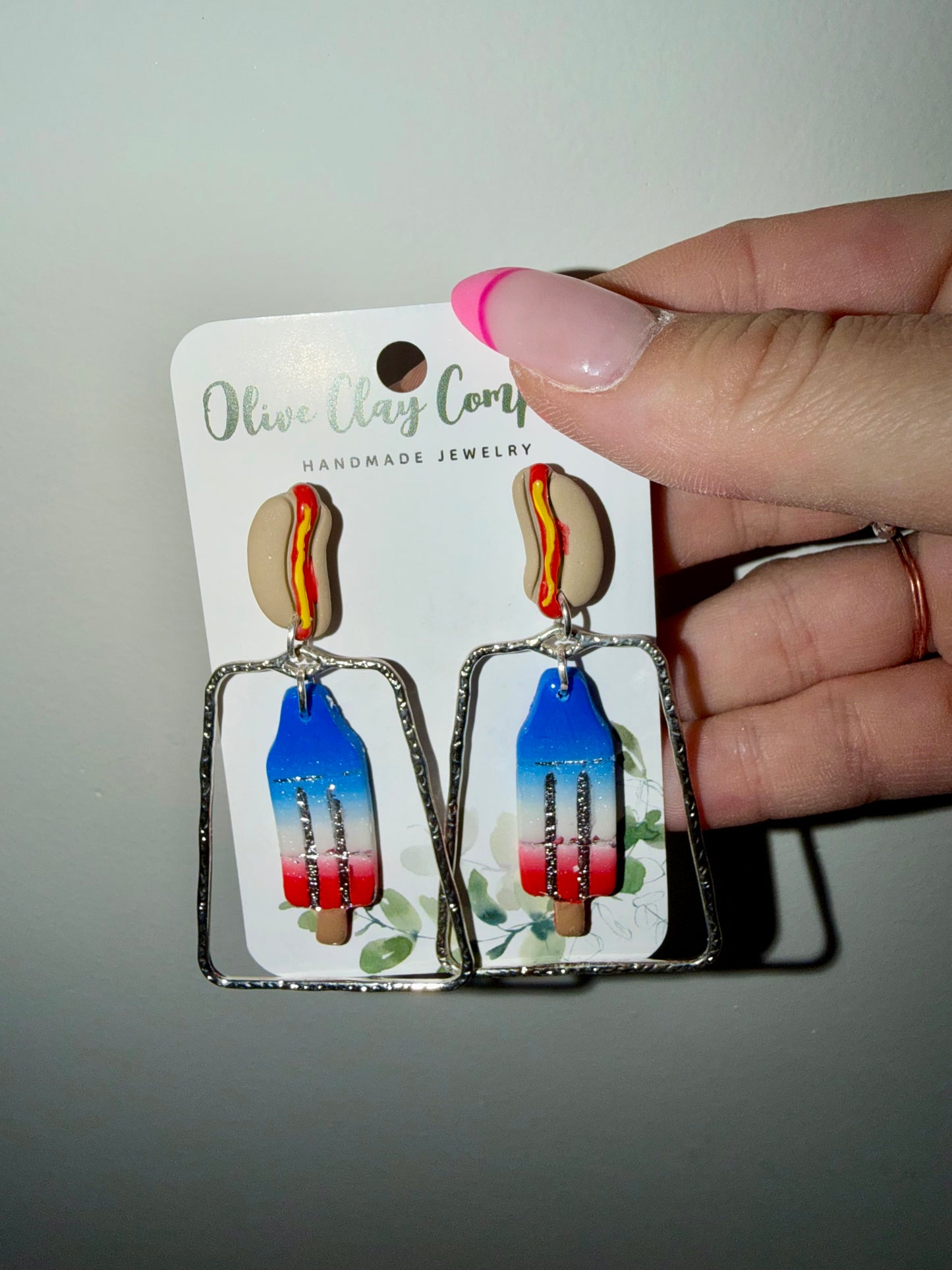 Hotdog bomb pop earrings