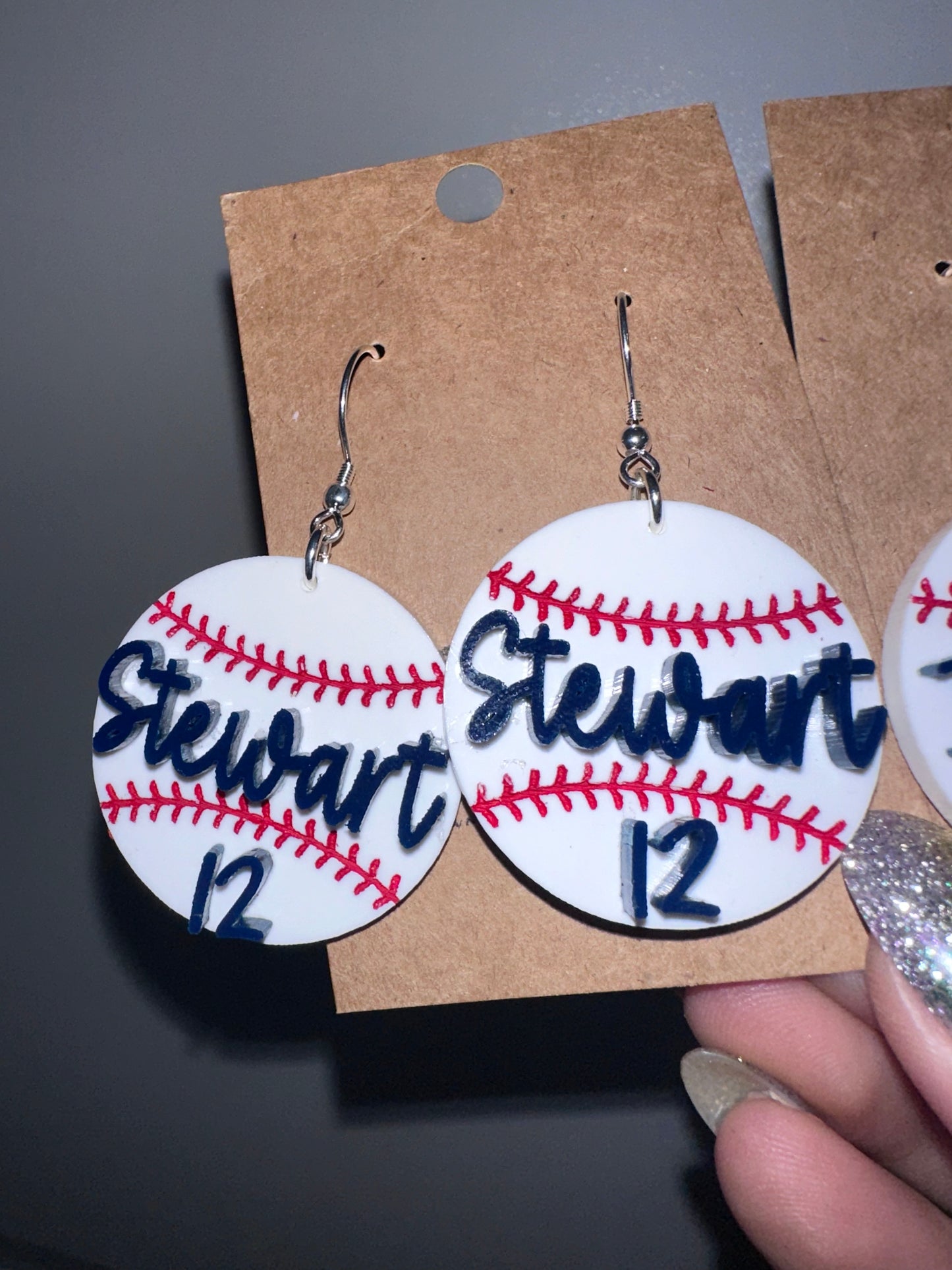 Custom Baseball acrylic earrings