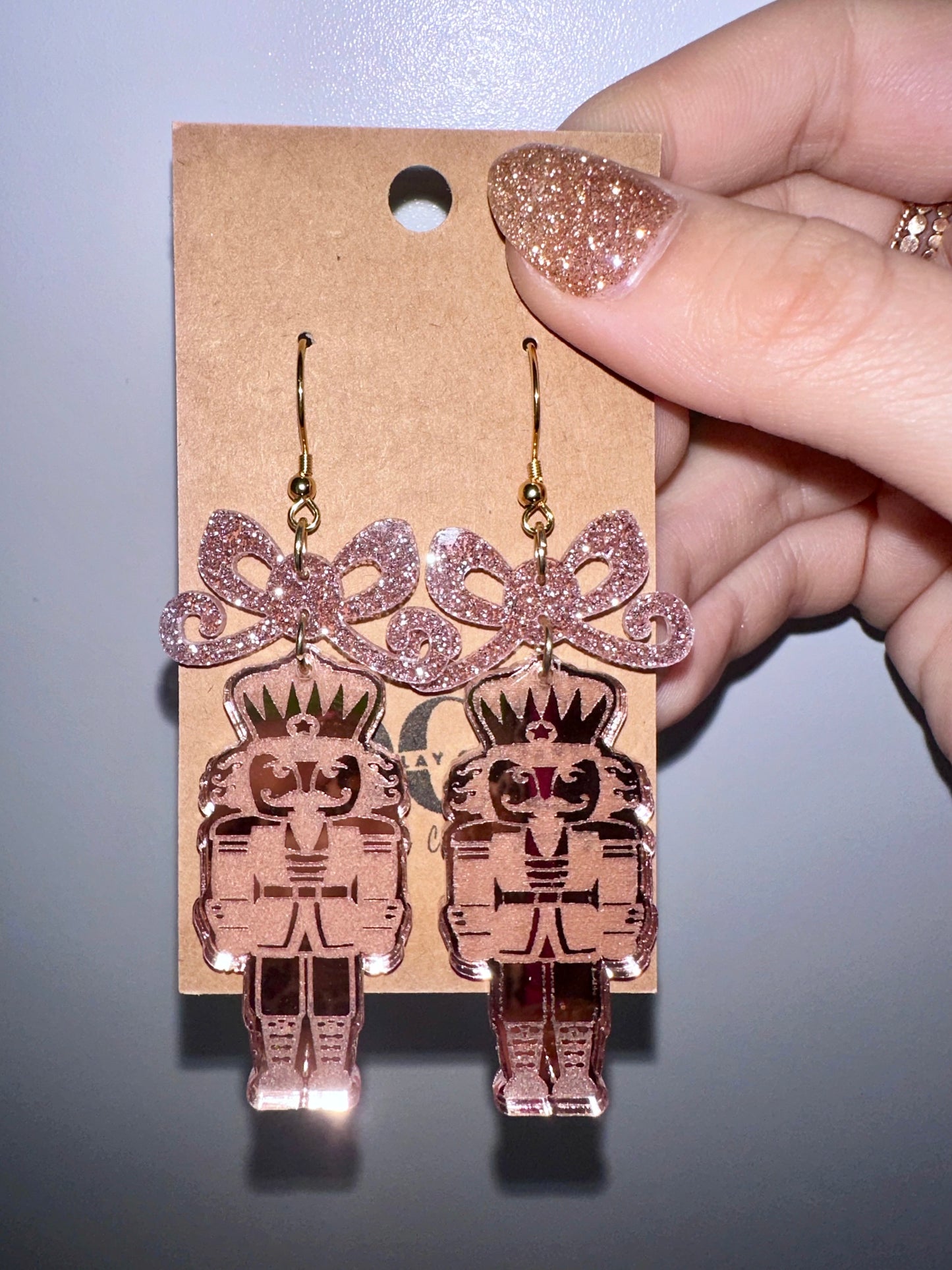 Large Nutcracker hook topper earrings