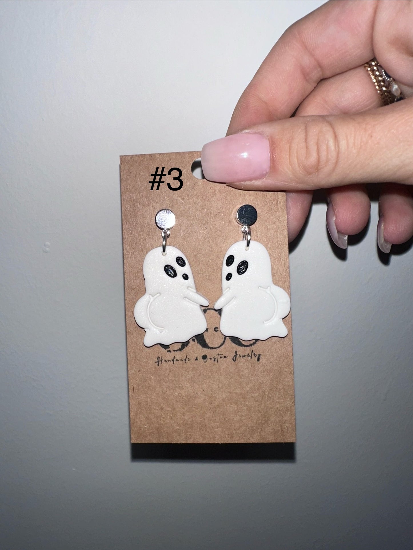 Big BOOty ghost clay earrings