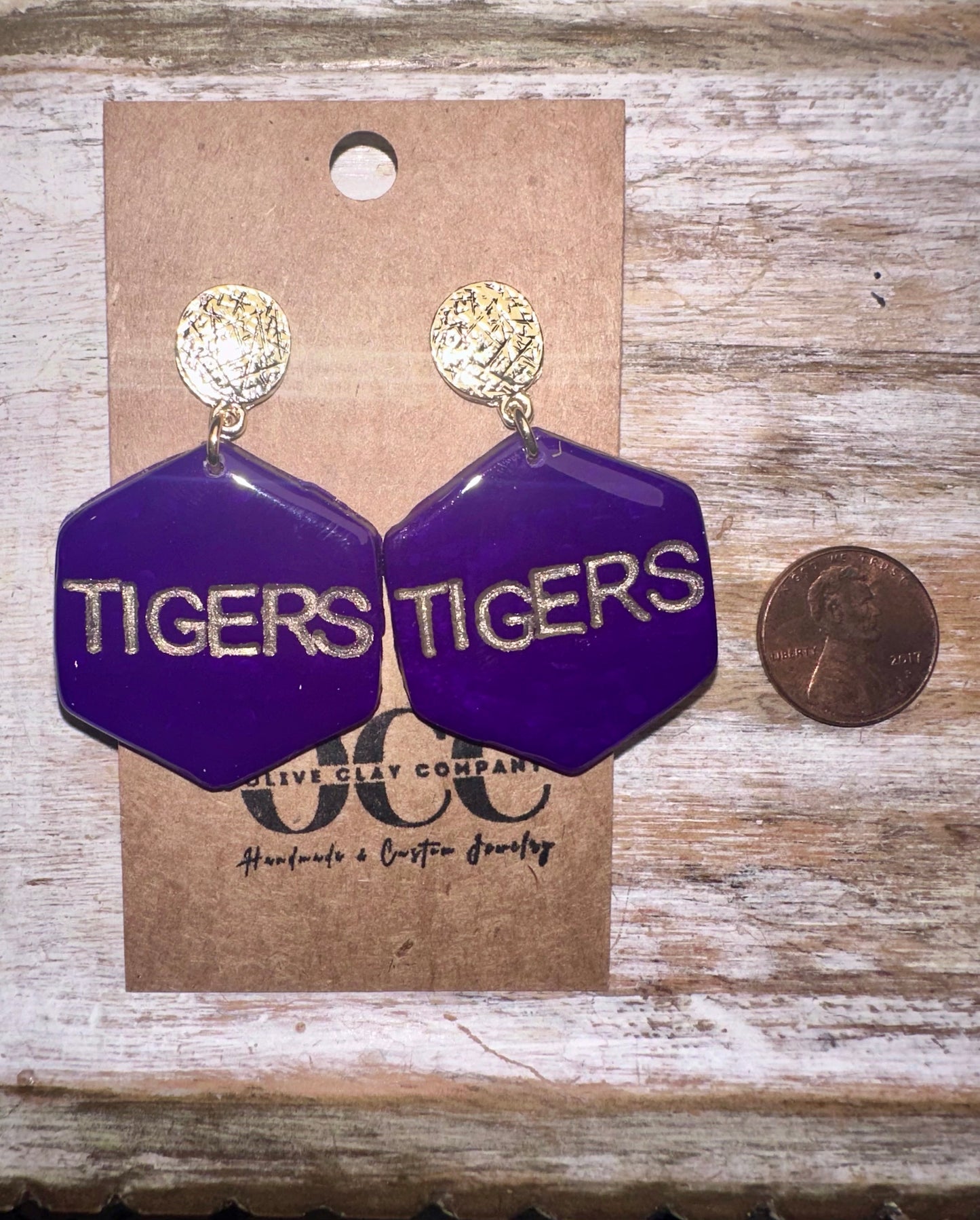 LSU Clay Earrings