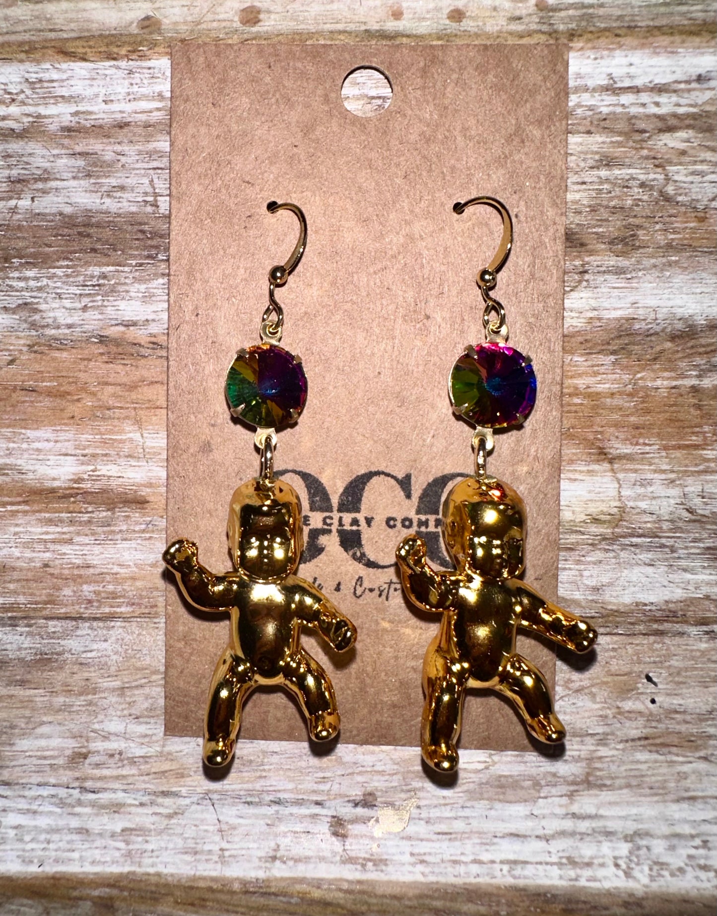 Mardi Gras baby earrings