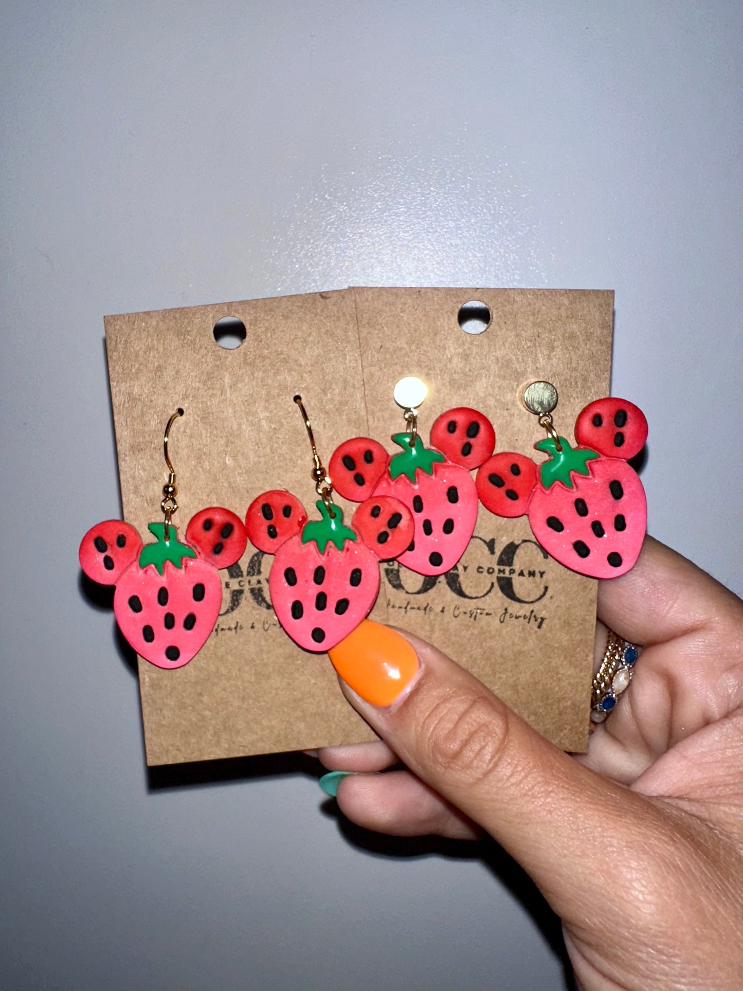 Mouse fruit earrings