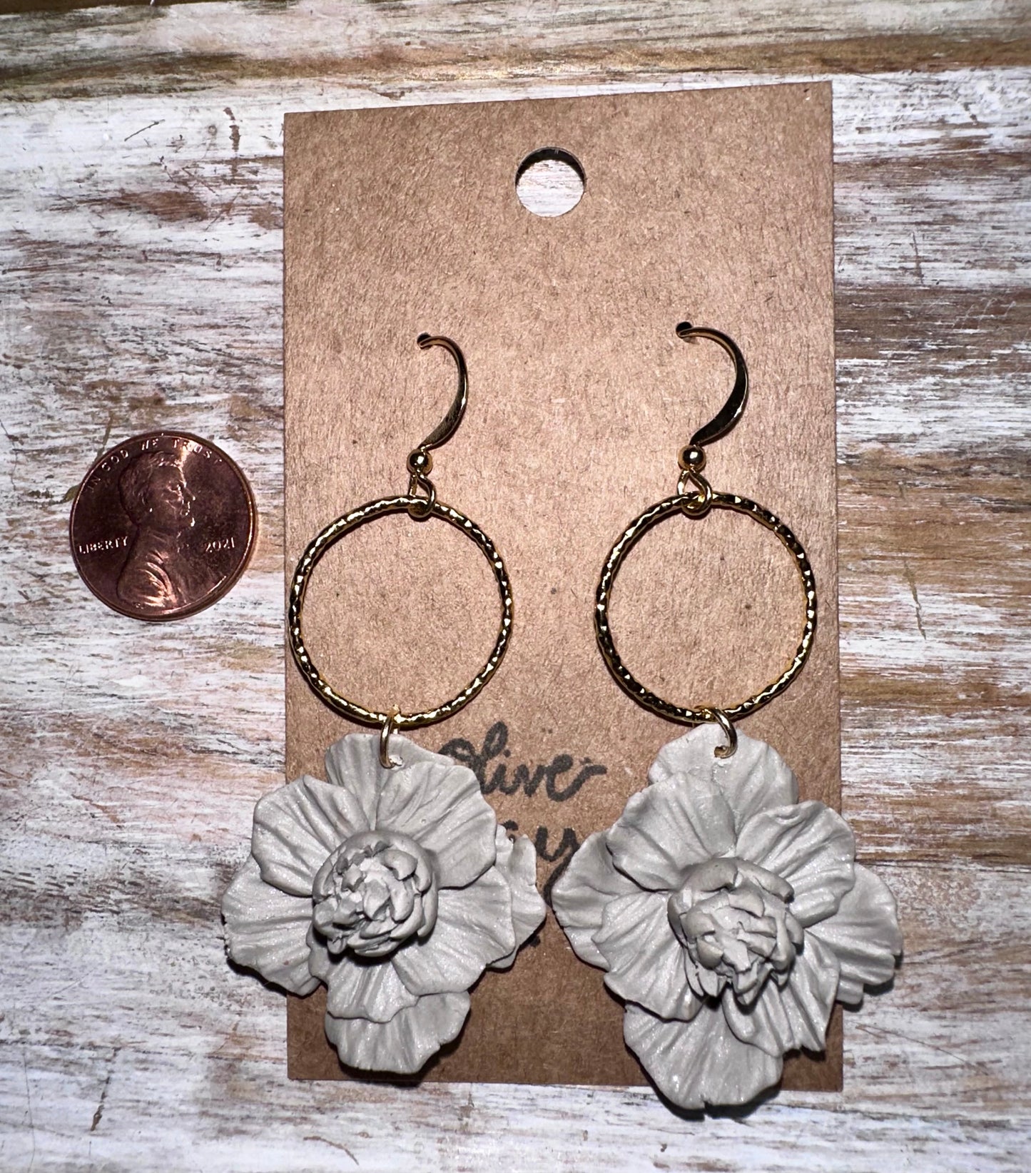 Neutral floral hoops