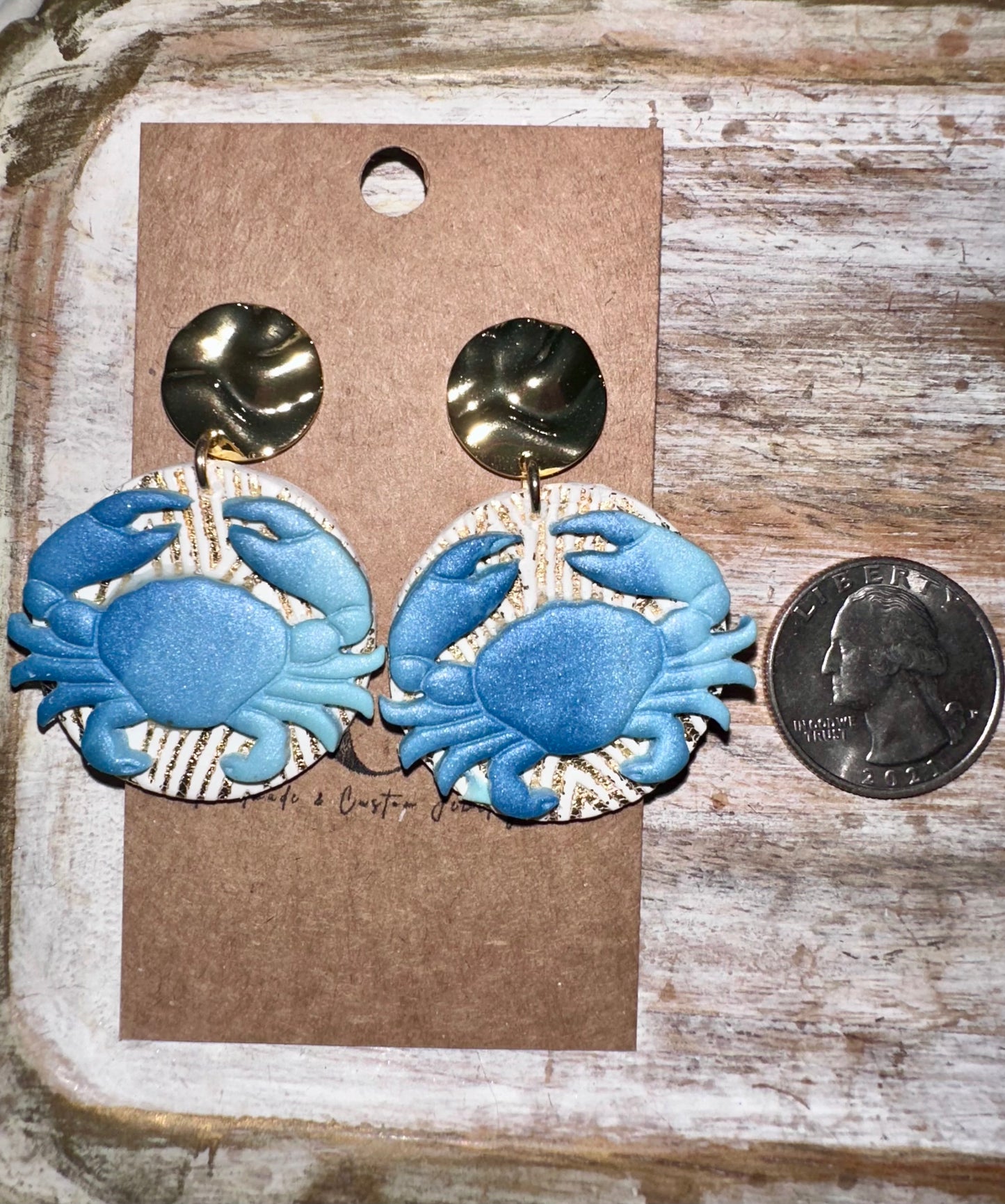 Crab clay earrings