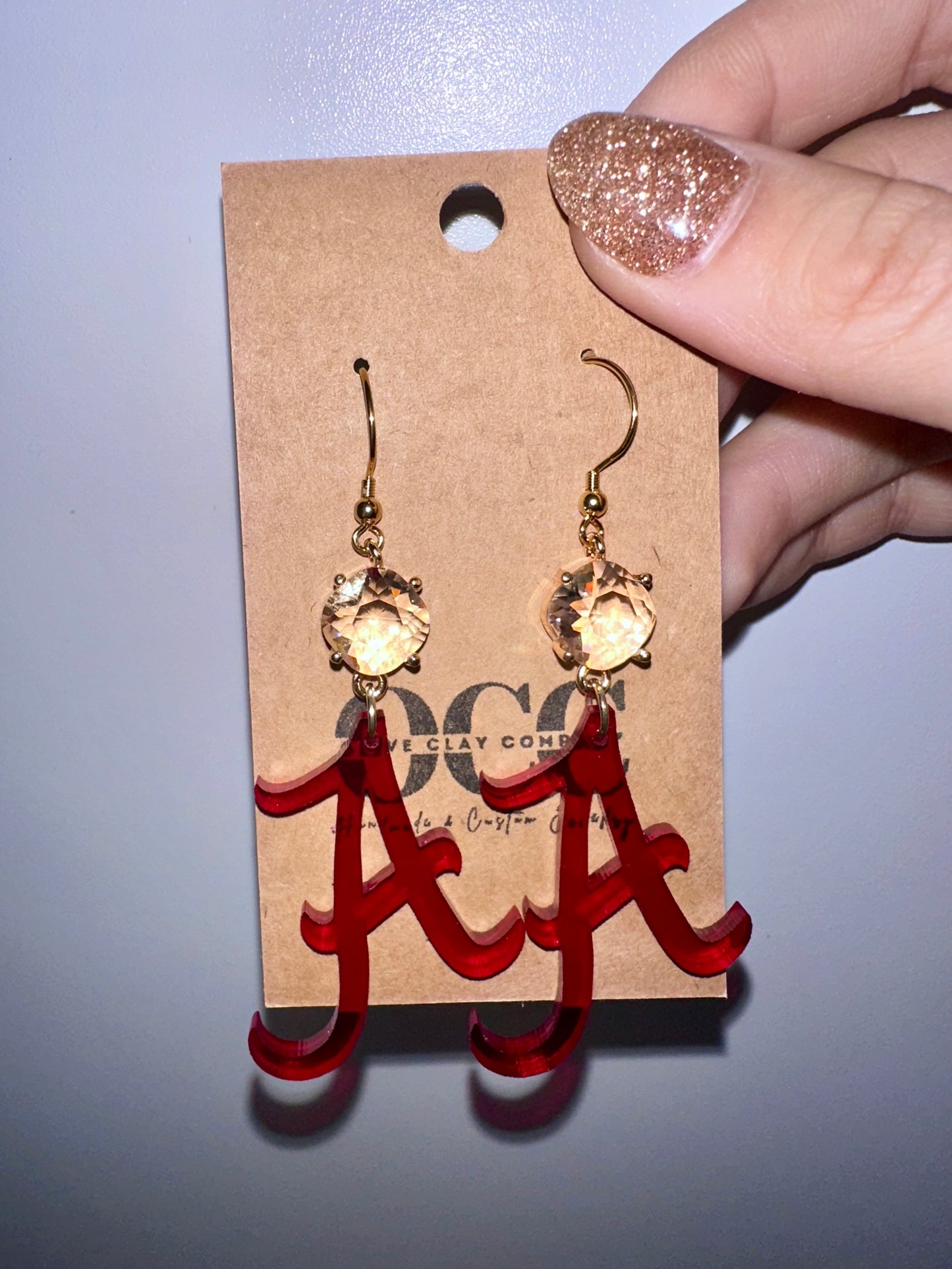 Bama Roll Tide Acrylic Earrings