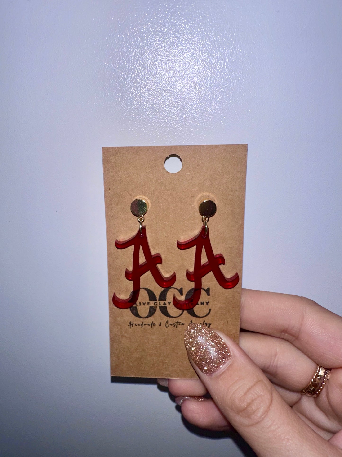 Bama Roll Tide Acrylic Earrings