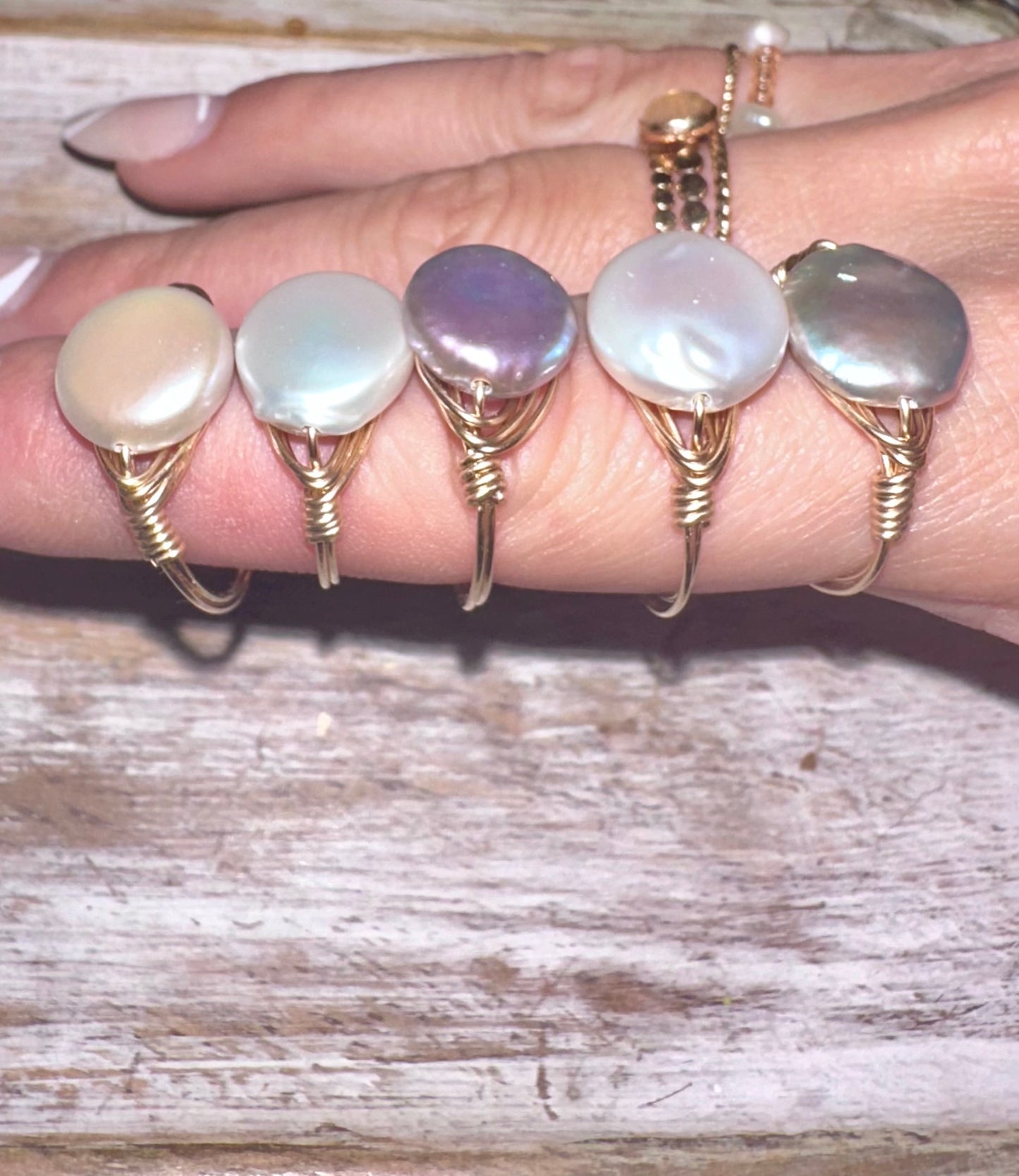 14k GF Coin Freshwater Pearl Ring