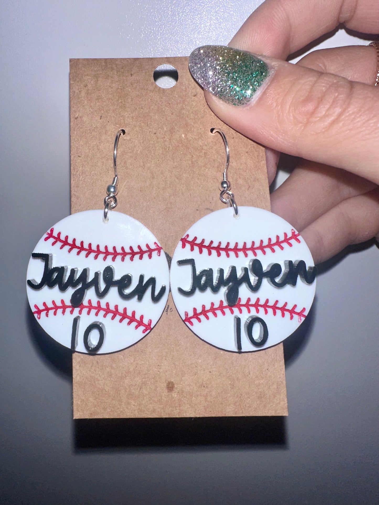 Custom Baseball acrylic earrings