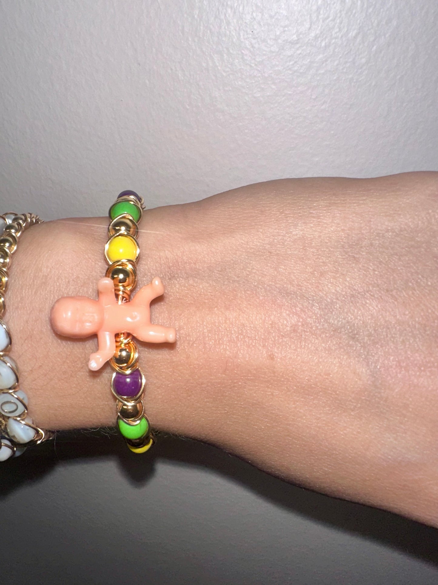 Mardi Gras wire bracelet