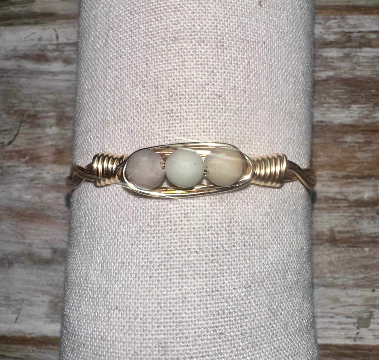 Twisted Wire neutral bead wrapped bracelet