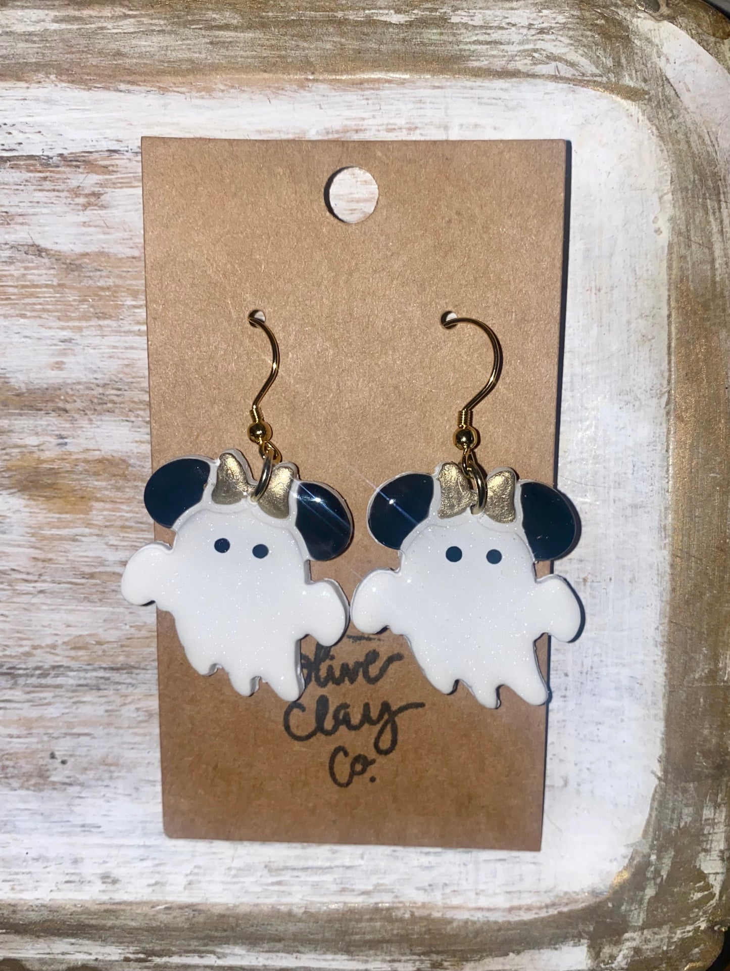 Mouse pumpkin/ Ghost earrings