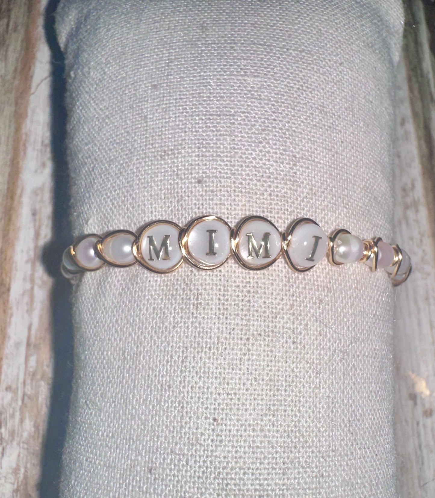 Mimi freshwater pearl wire bracelet