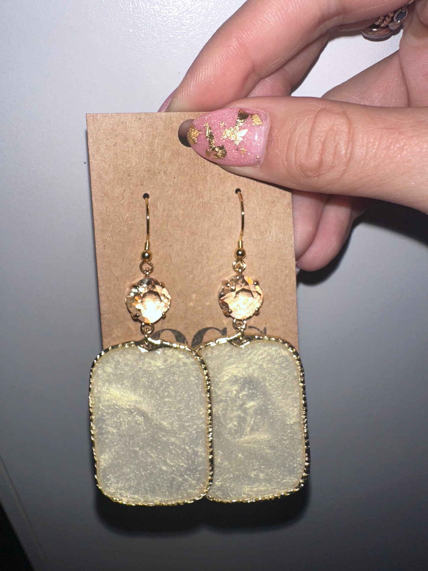 Pearl Glitter resin hoops