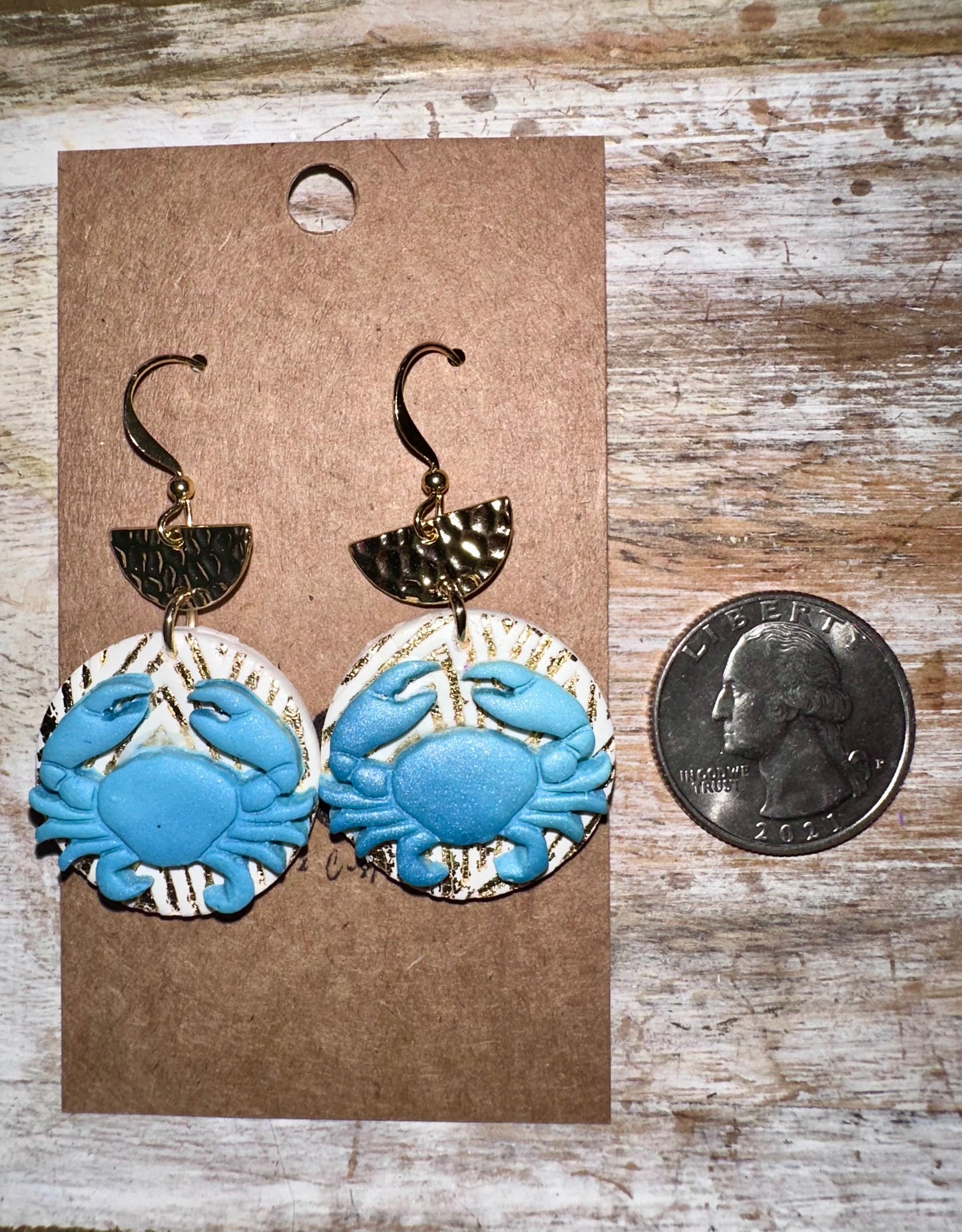 Crab clay earrings
