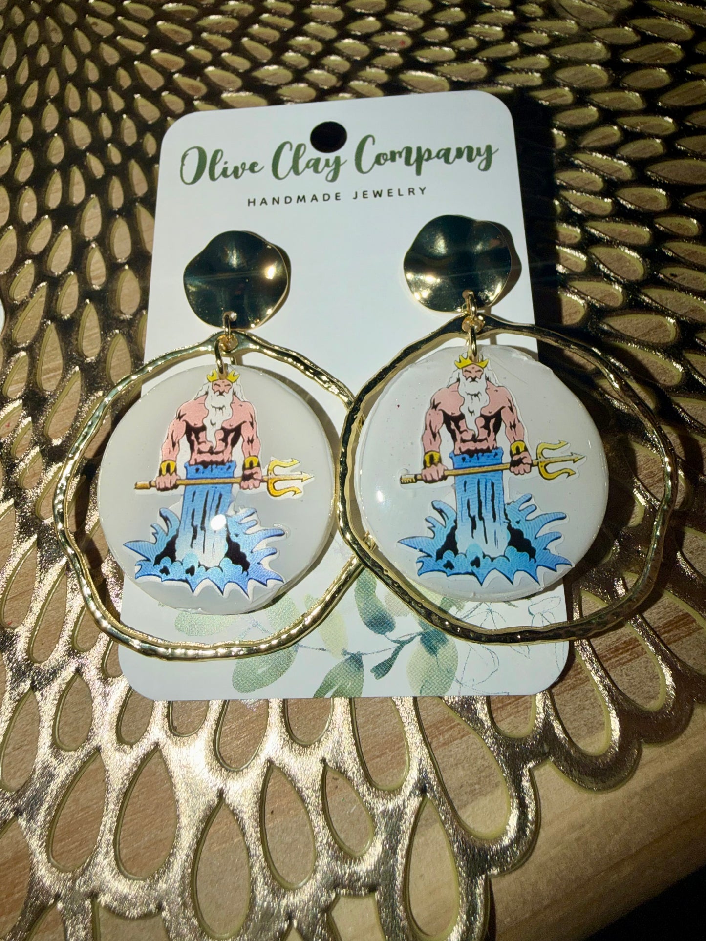 Gulfport Sea King clay Earrings