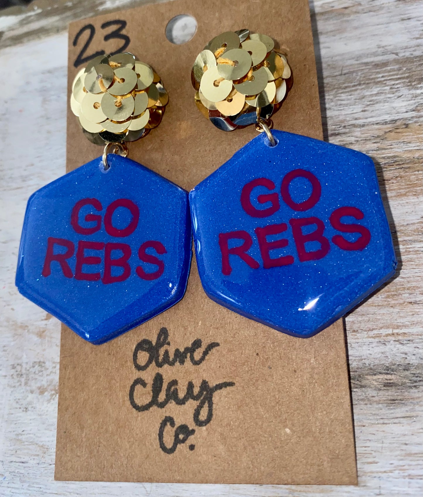Go Rebs Hotty Toddy earrings