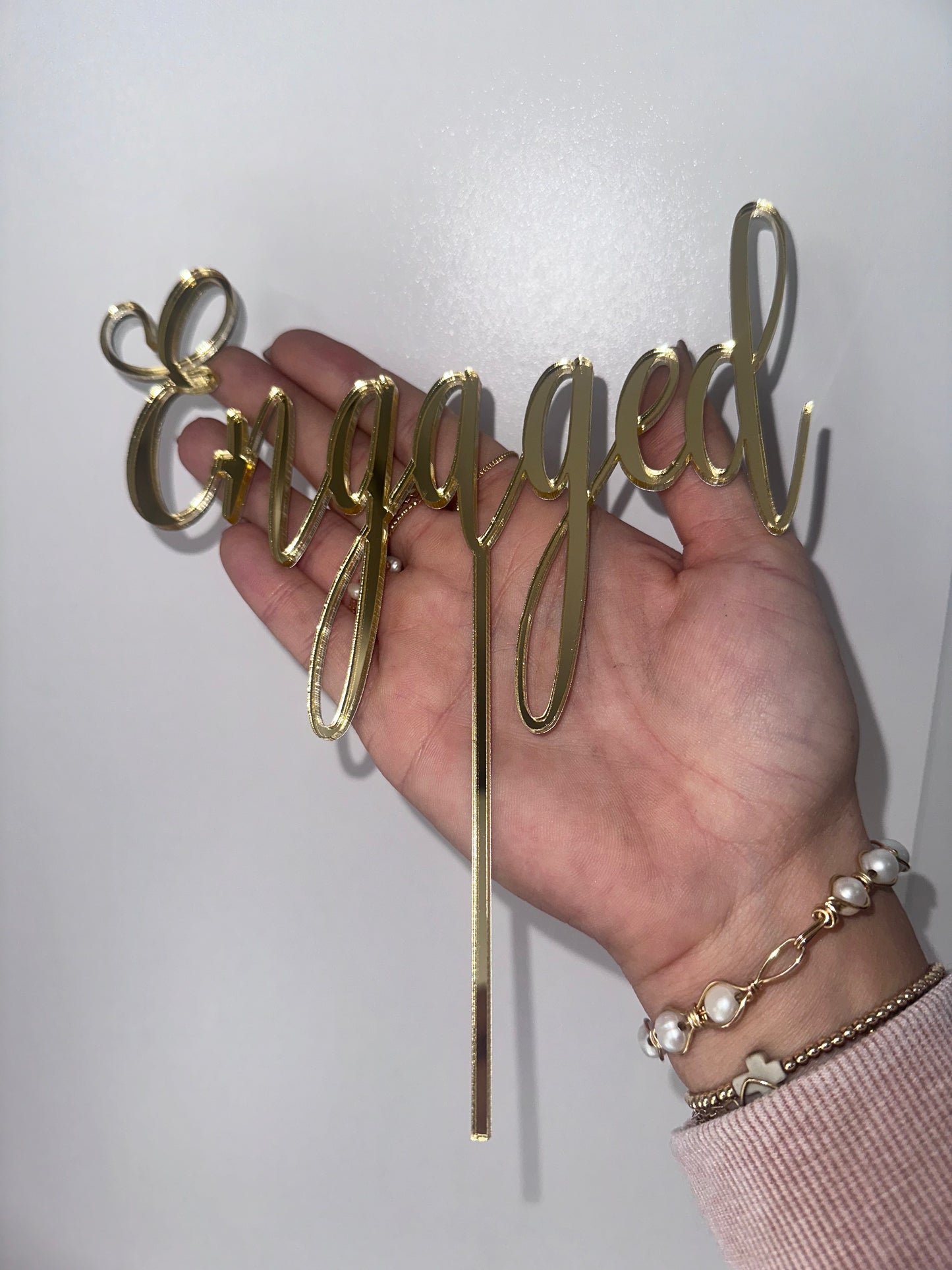 Engaged cake topper
