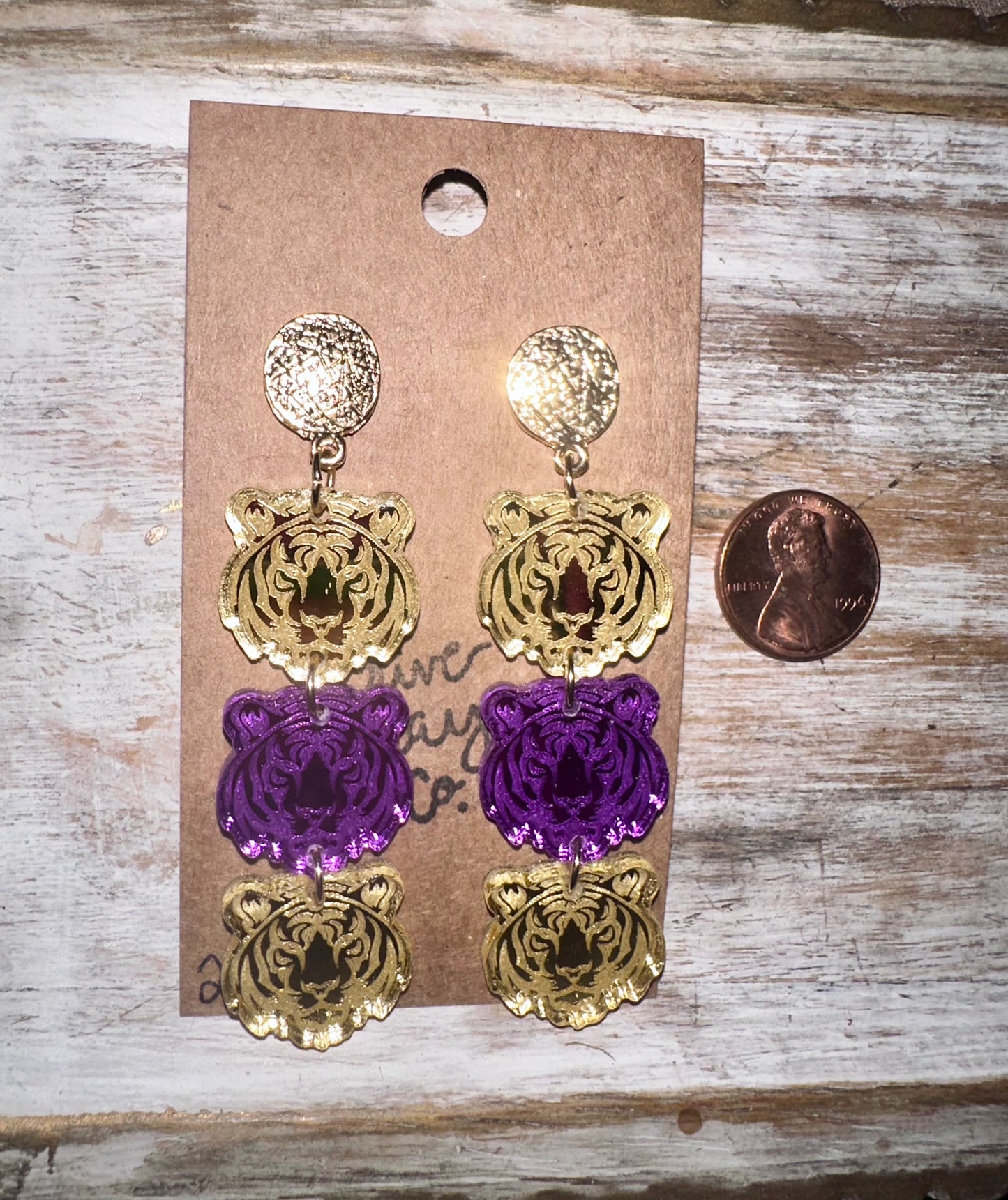 Tiger drop earrings