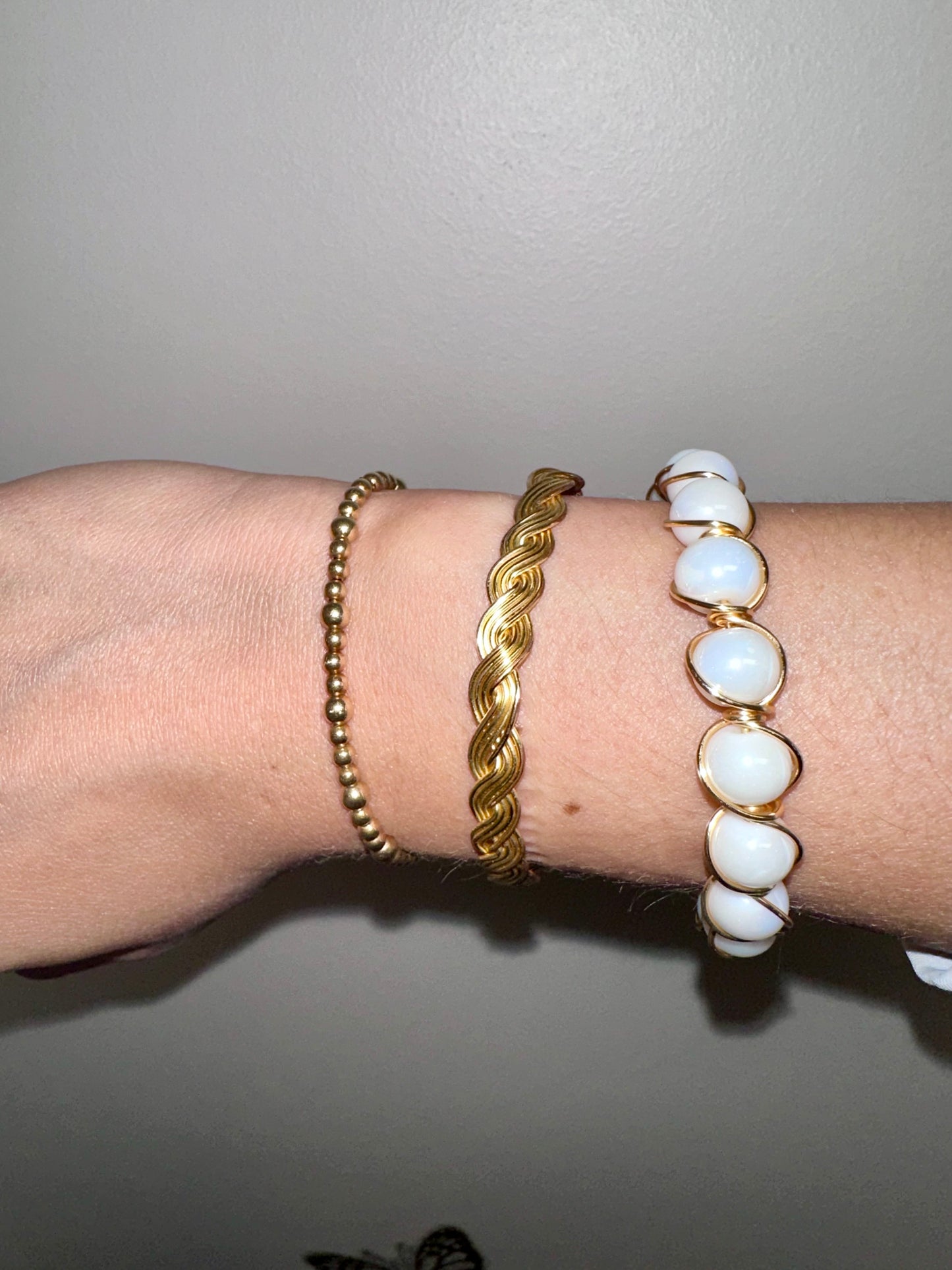 Large Pearls wire wrapped bracelet