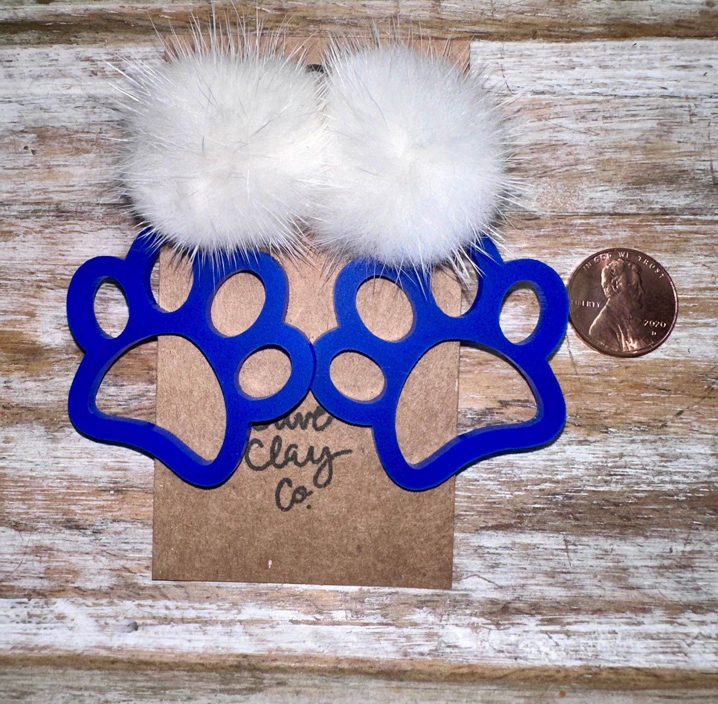 Pom paw earrings