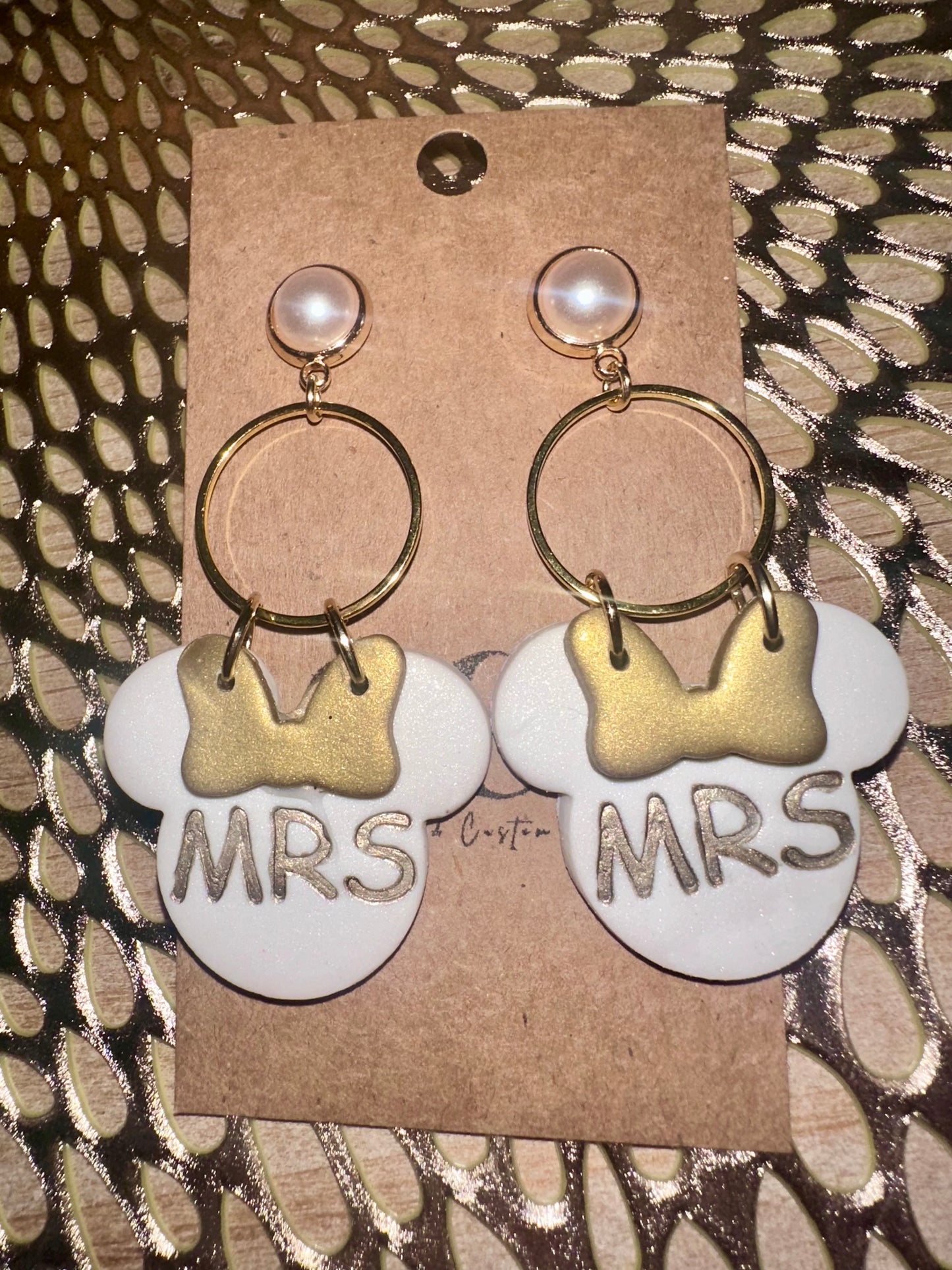 Mouse bridal earrings