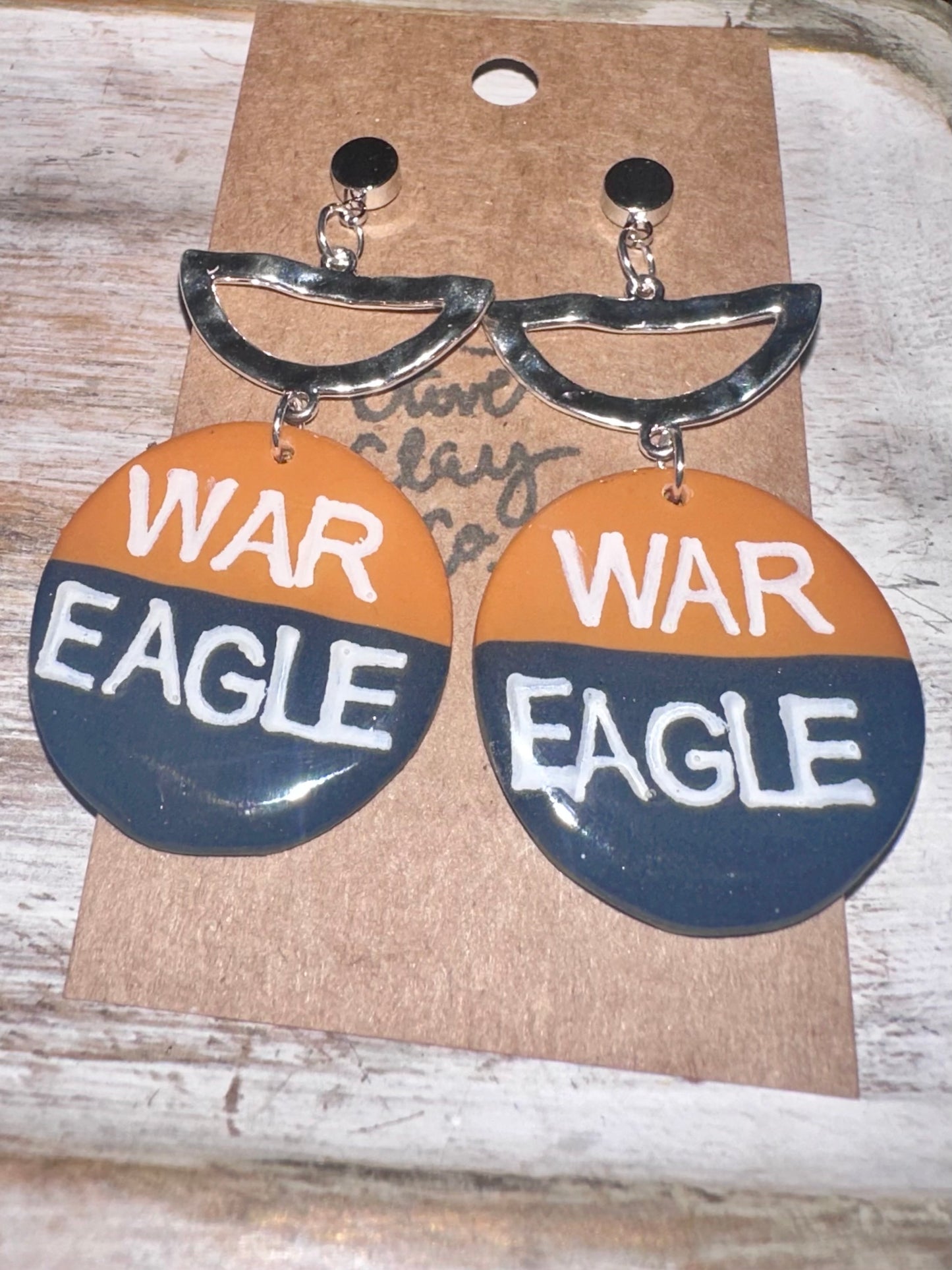 Silver War Eagle Earrings
