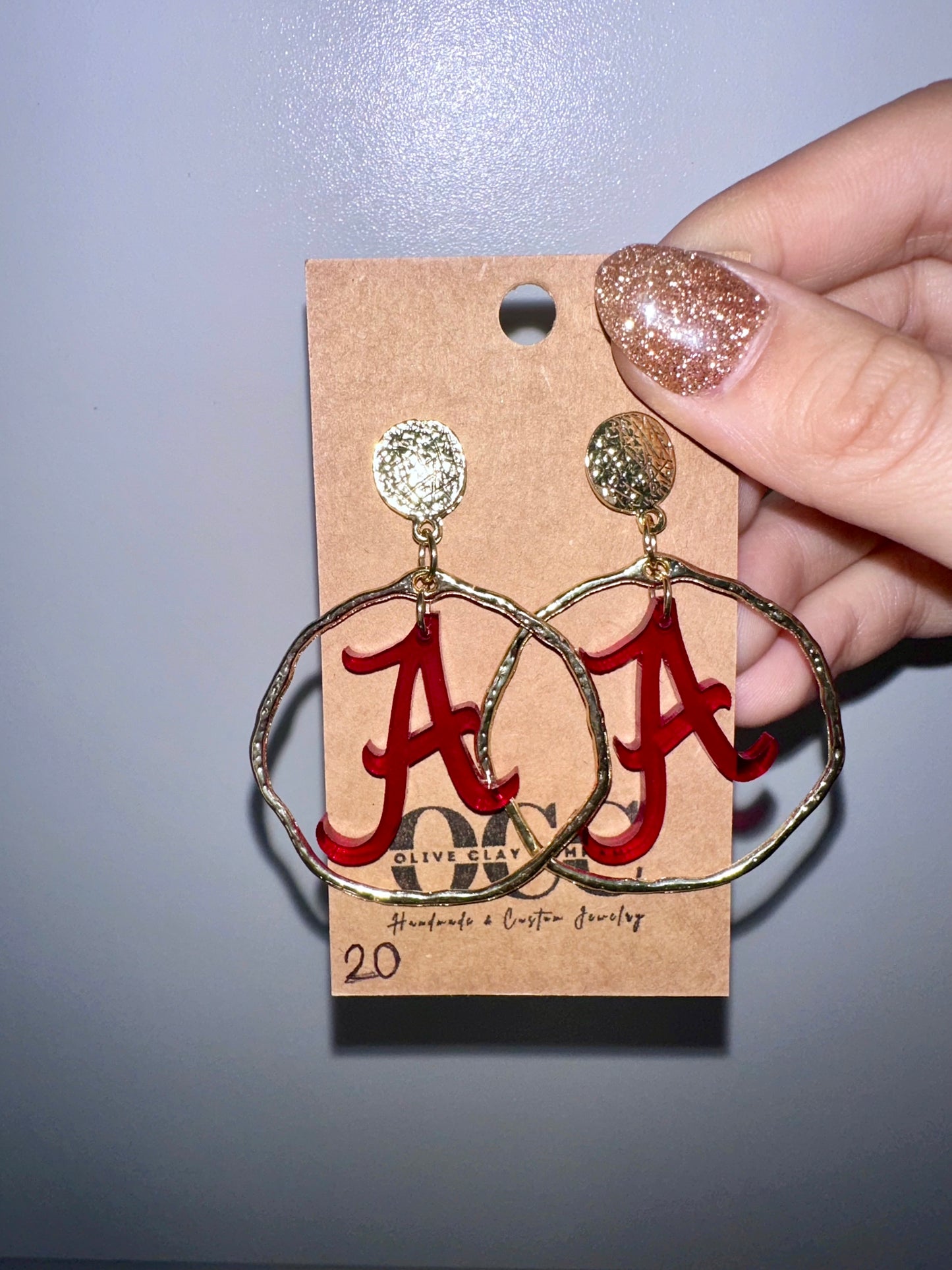 Bama Roll Tide Acrylic Hoops
