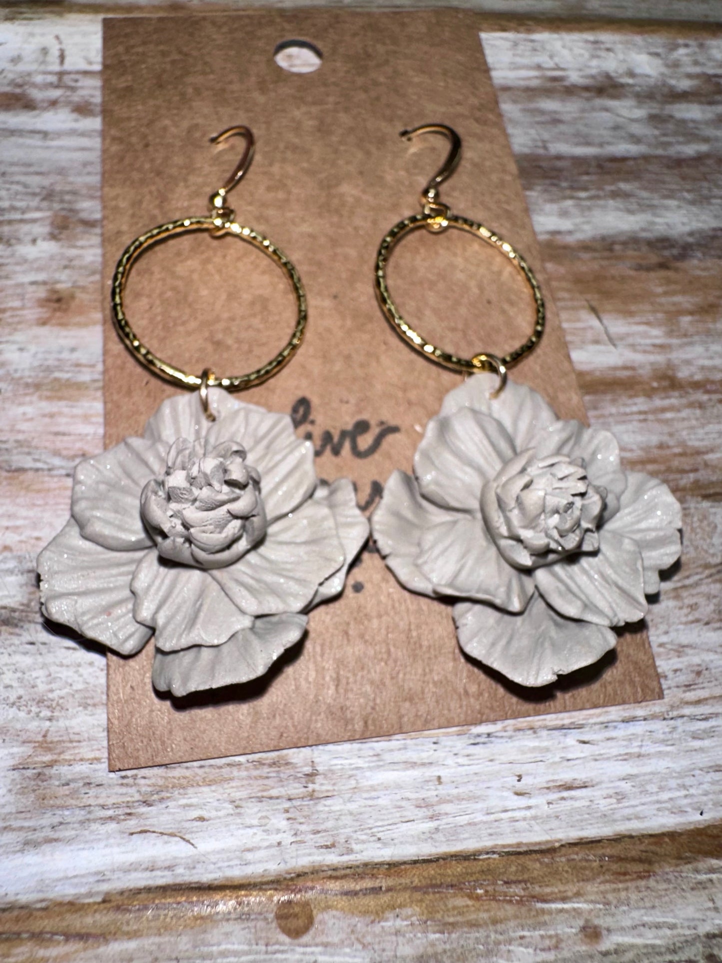 Neutral floral hoops