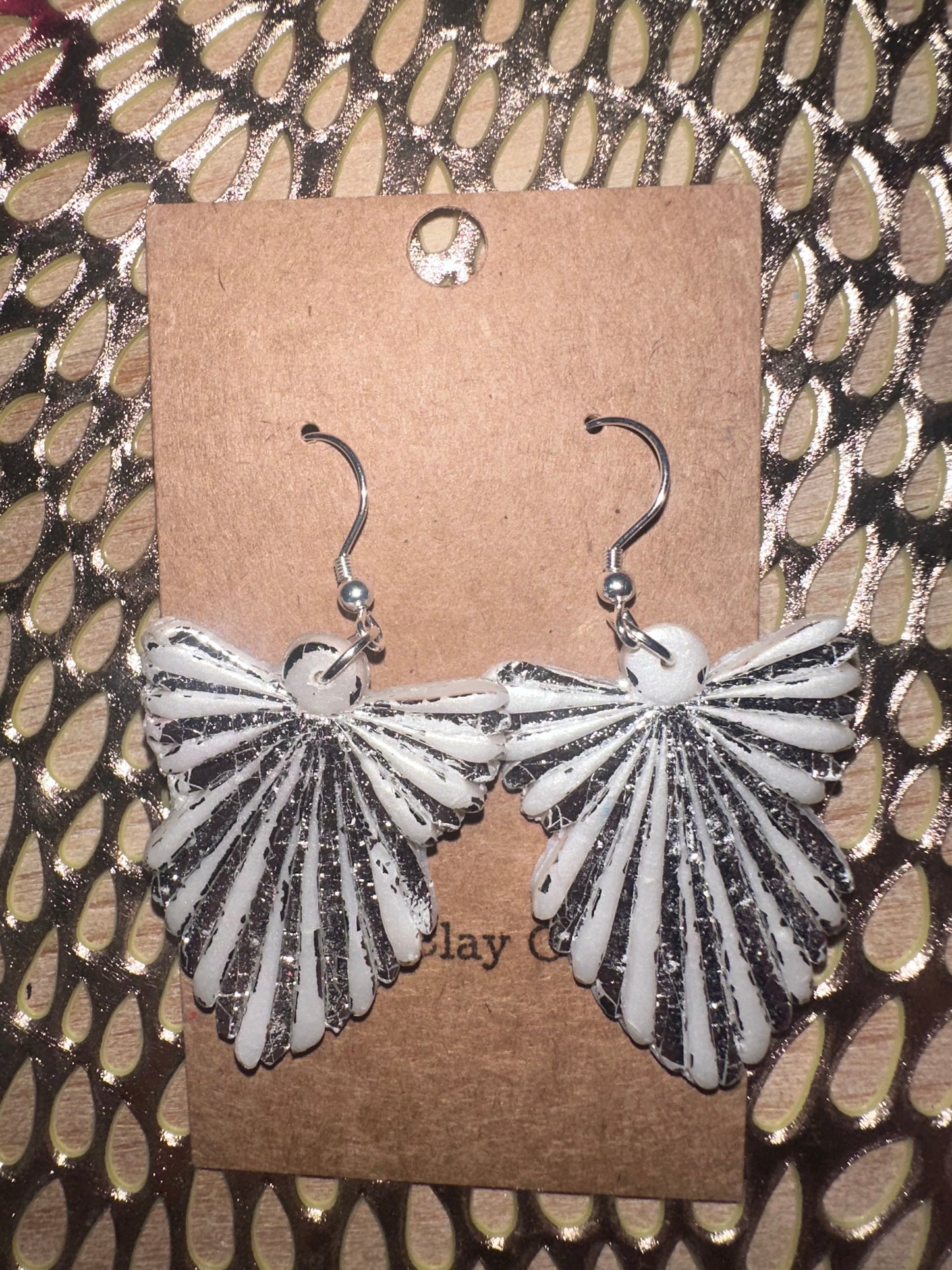 Angel clay earrings