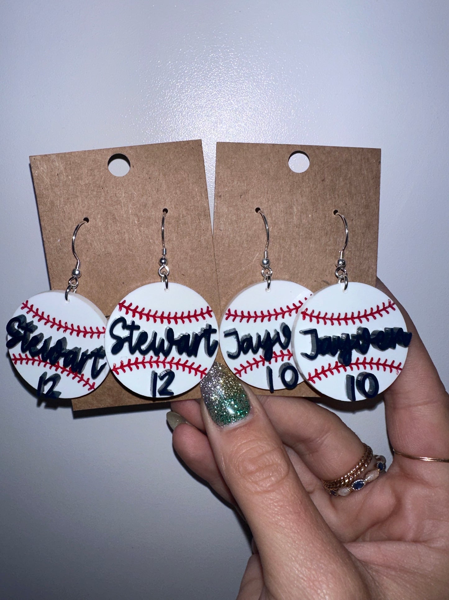 Custom Baseball acrylic earrings