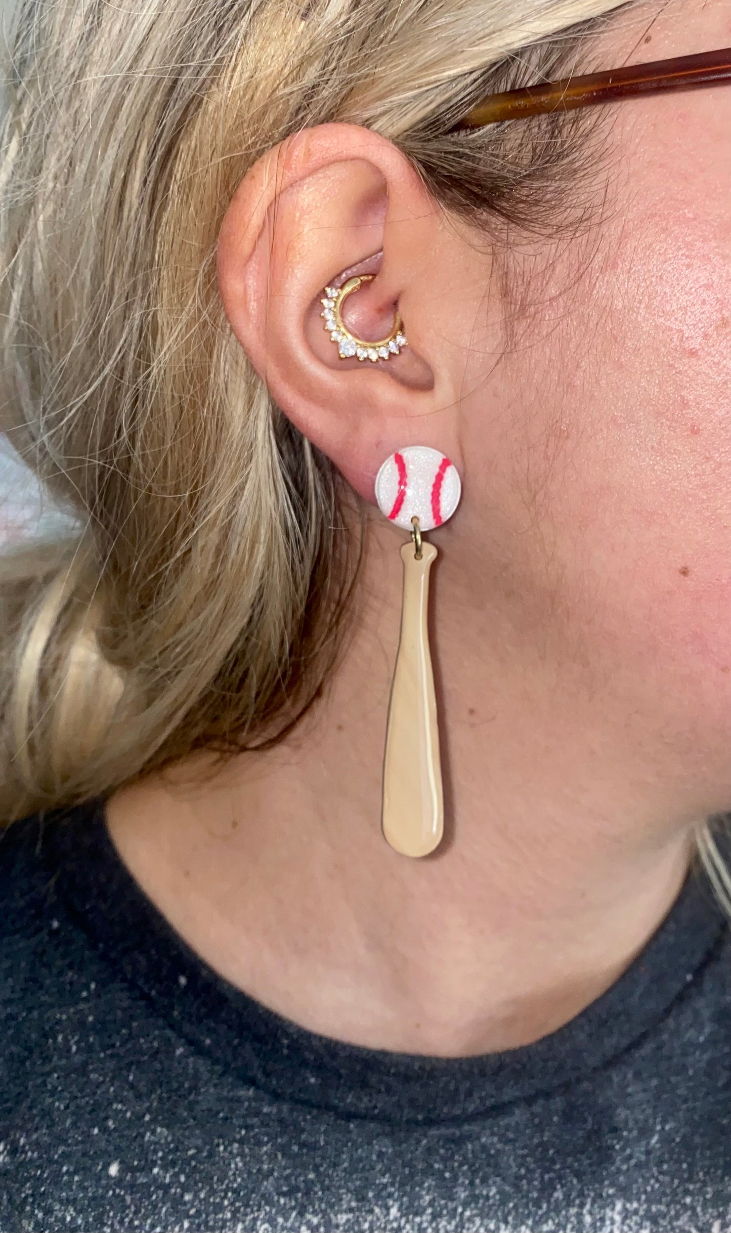 Baseball earrings